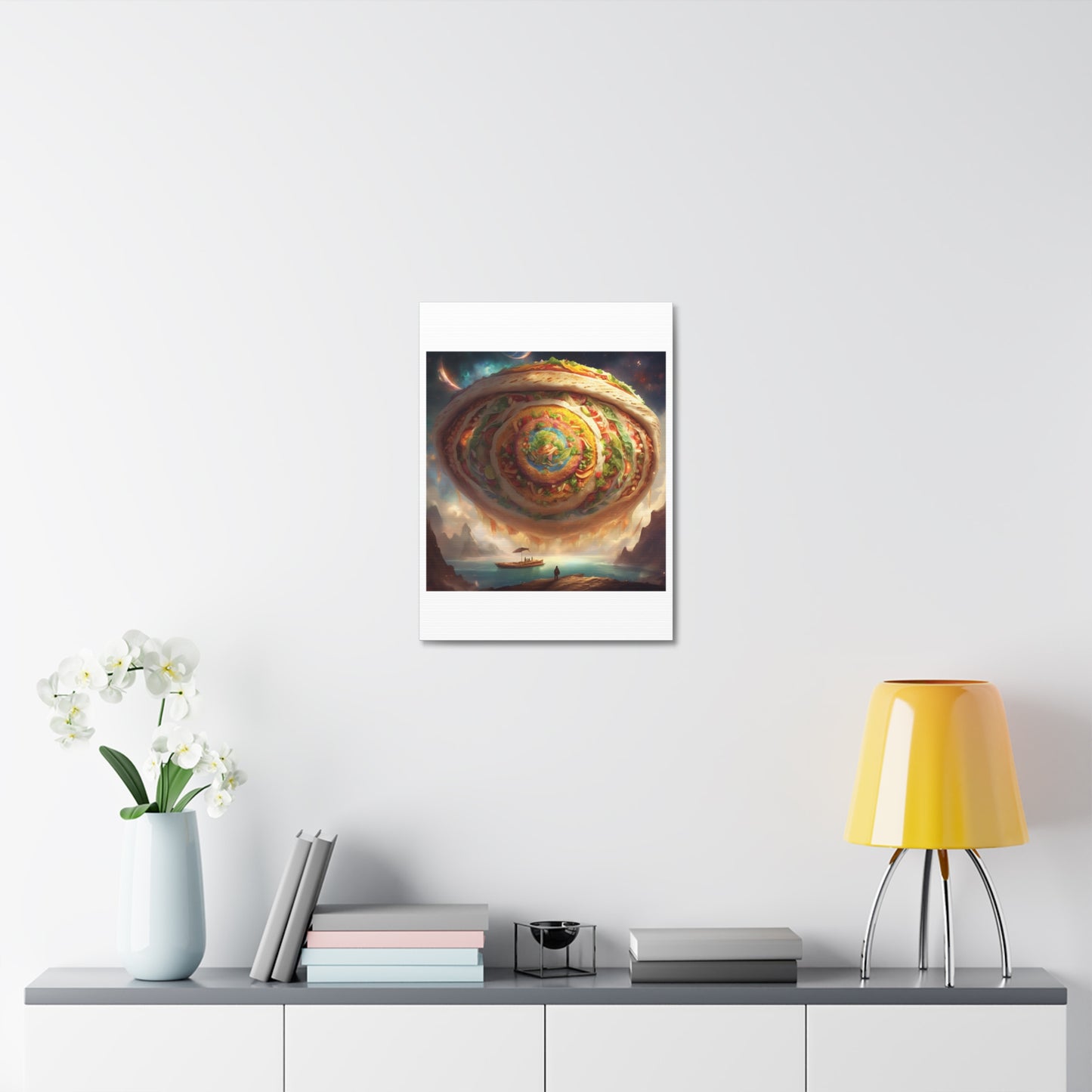 Cosmic Taco Portal Surreal Food Fantasy Art Canvas