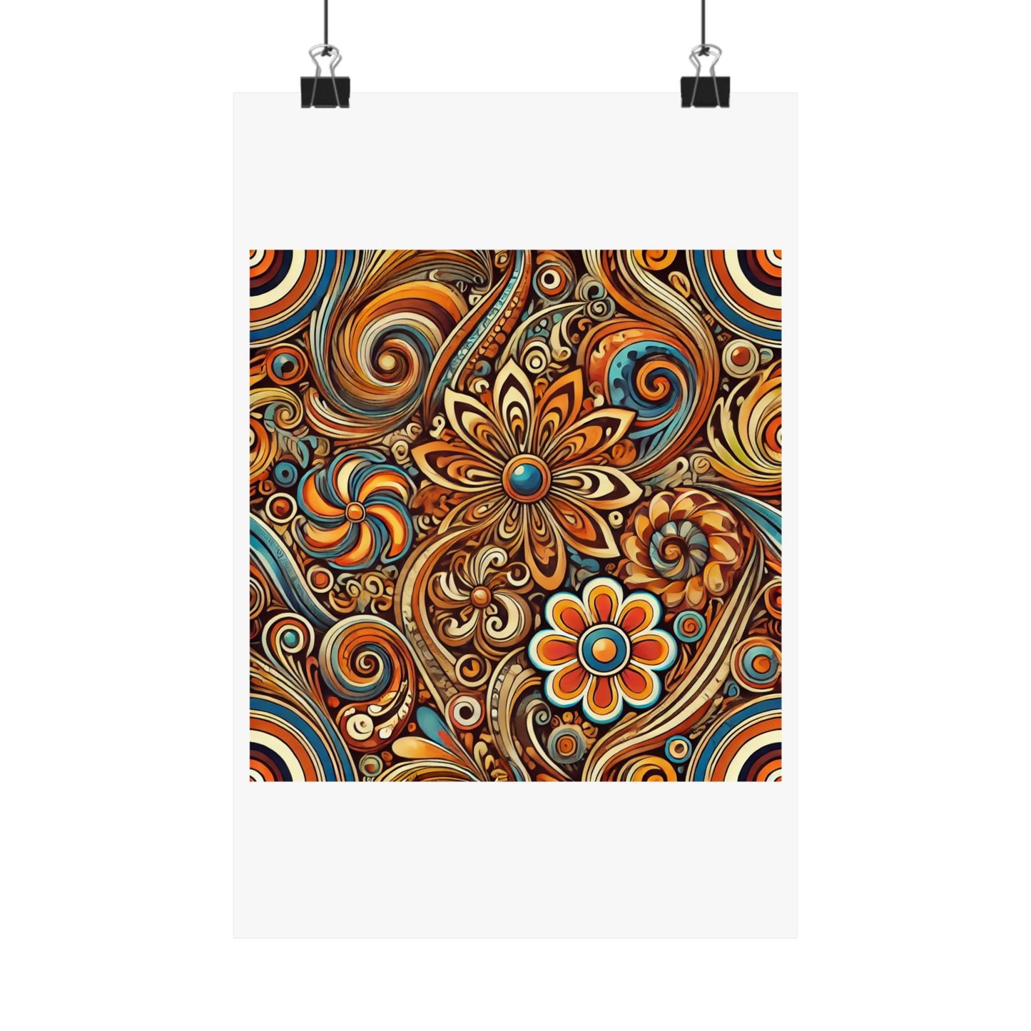 Ornate Abstract Floral Paisley Pattern Poster