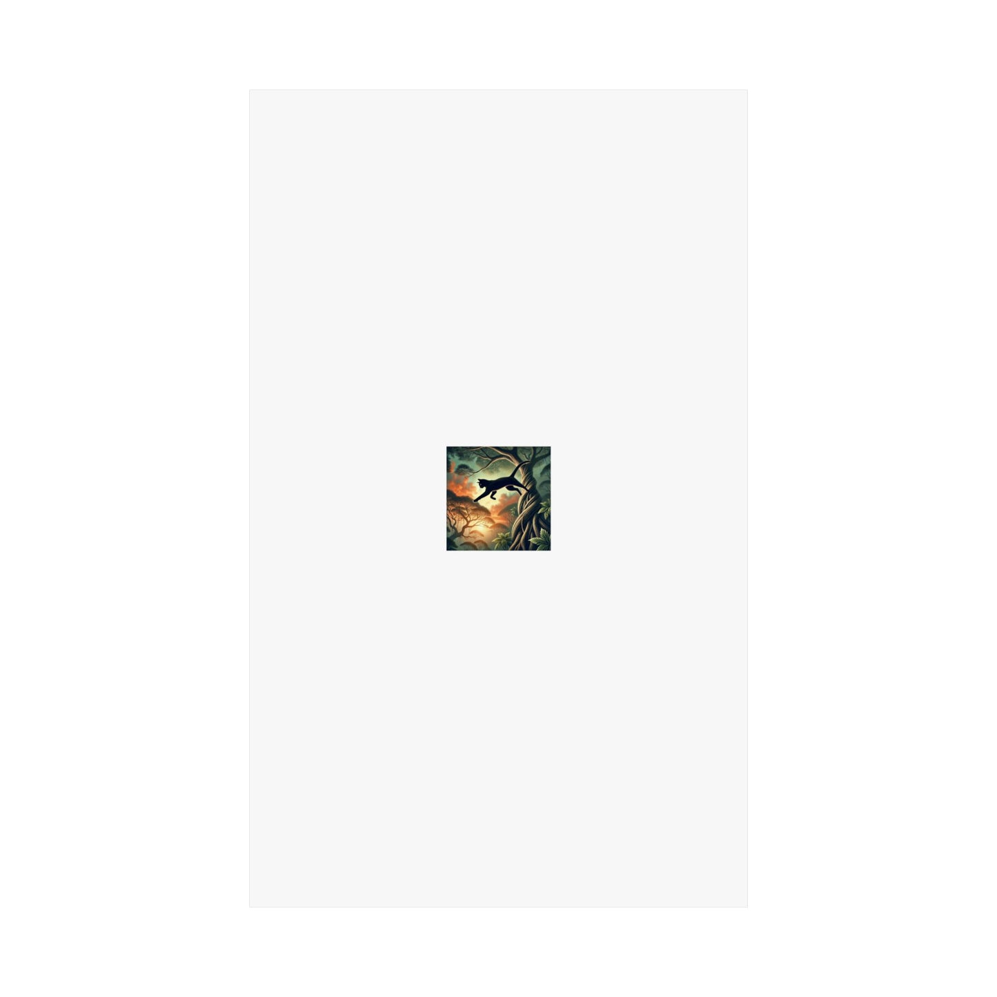 Enchanted Black Cat Forest Poster Fantasy Cat Wall Art Gift