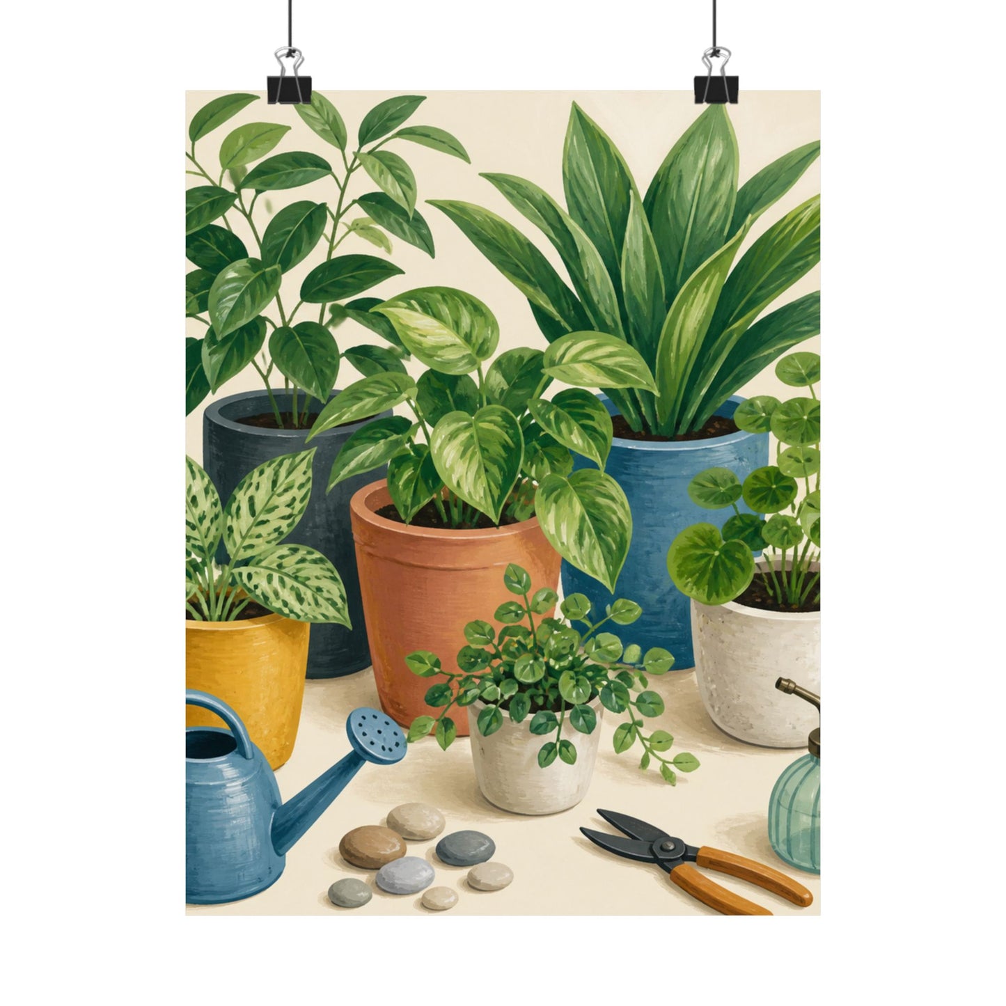 Calm Indoor Houseplant Collection Art Poster