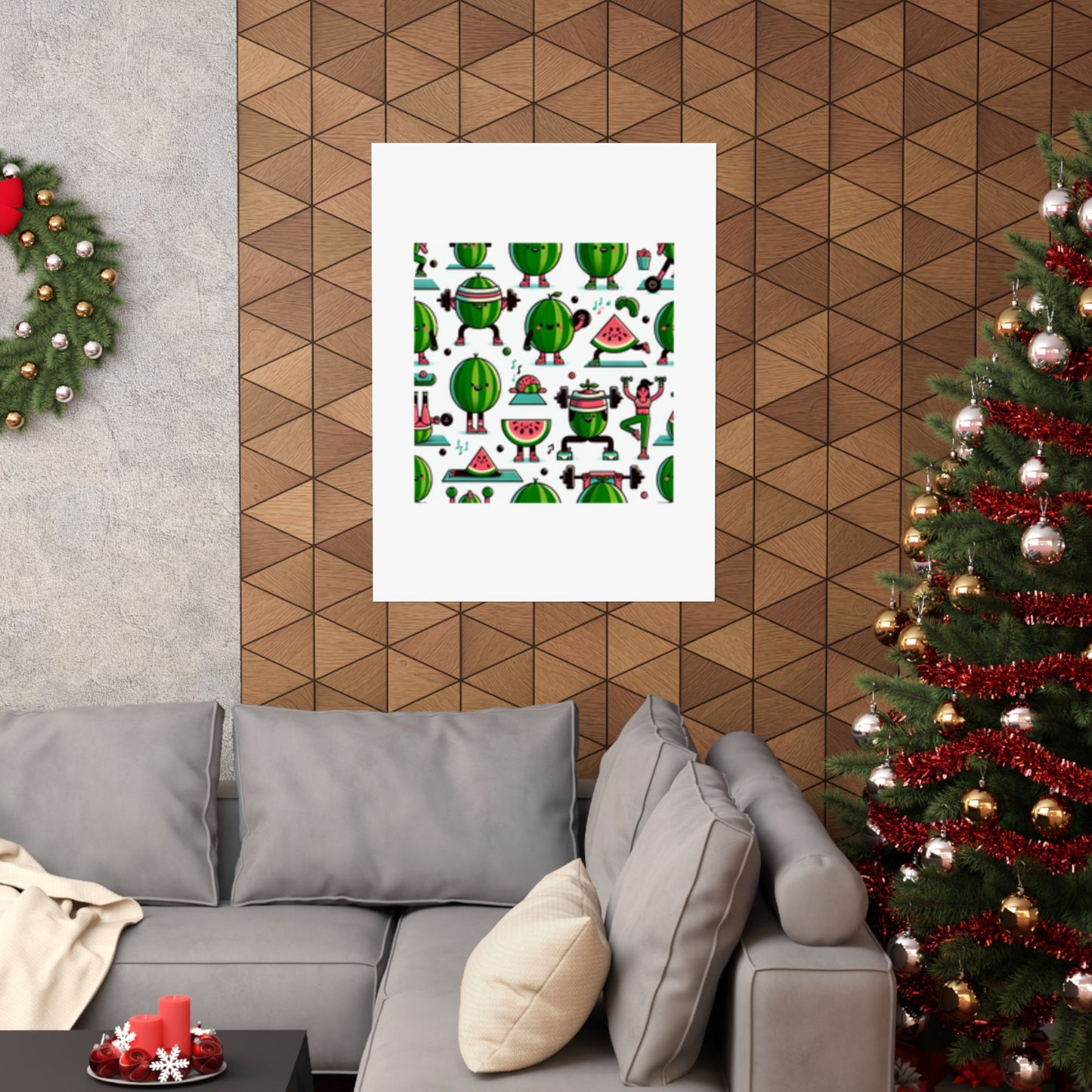 Watermelon Workout Club Cute Food Fitness Wall Art Poster