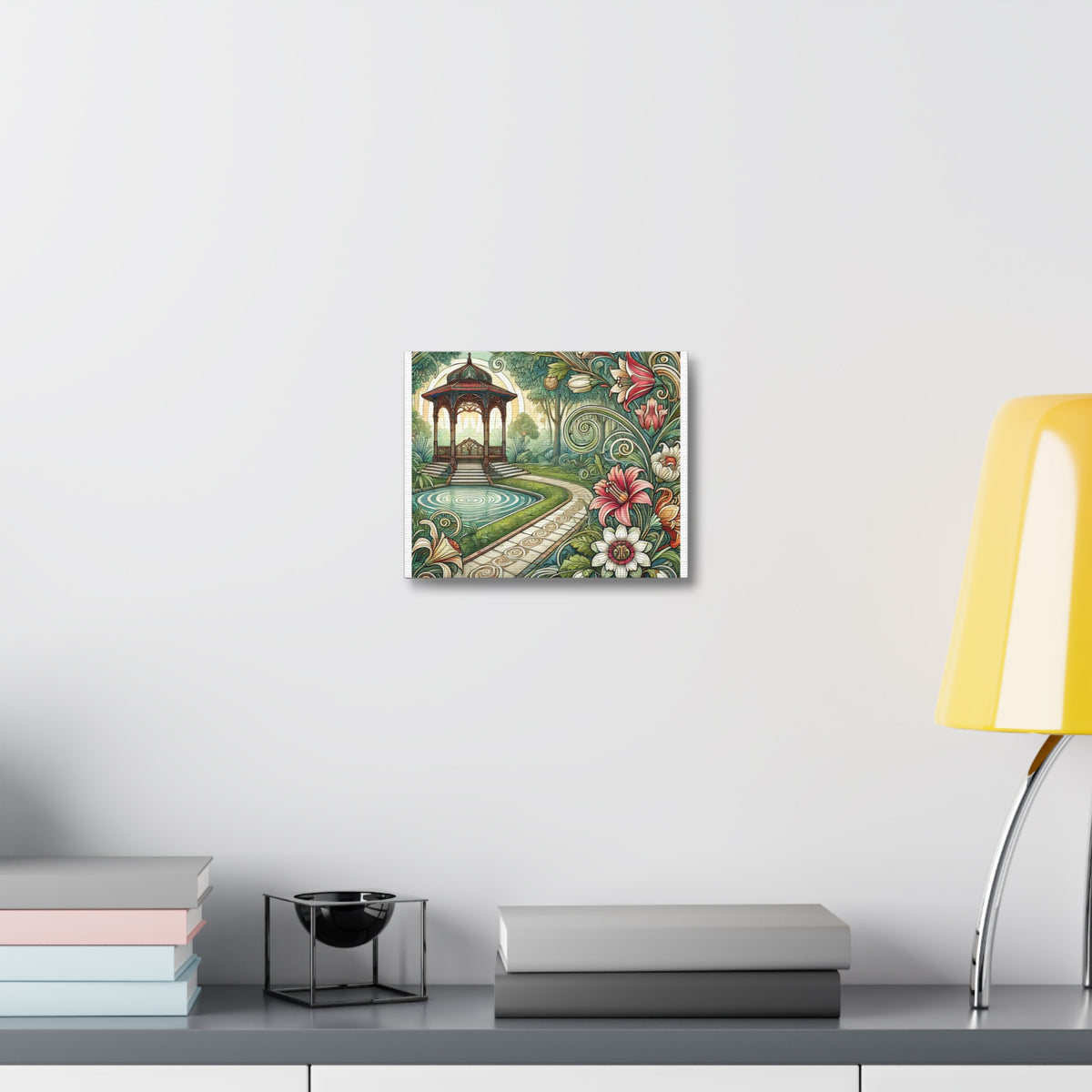 Botanical Gazebo Garden Art Nouveau Canvas Wall Art