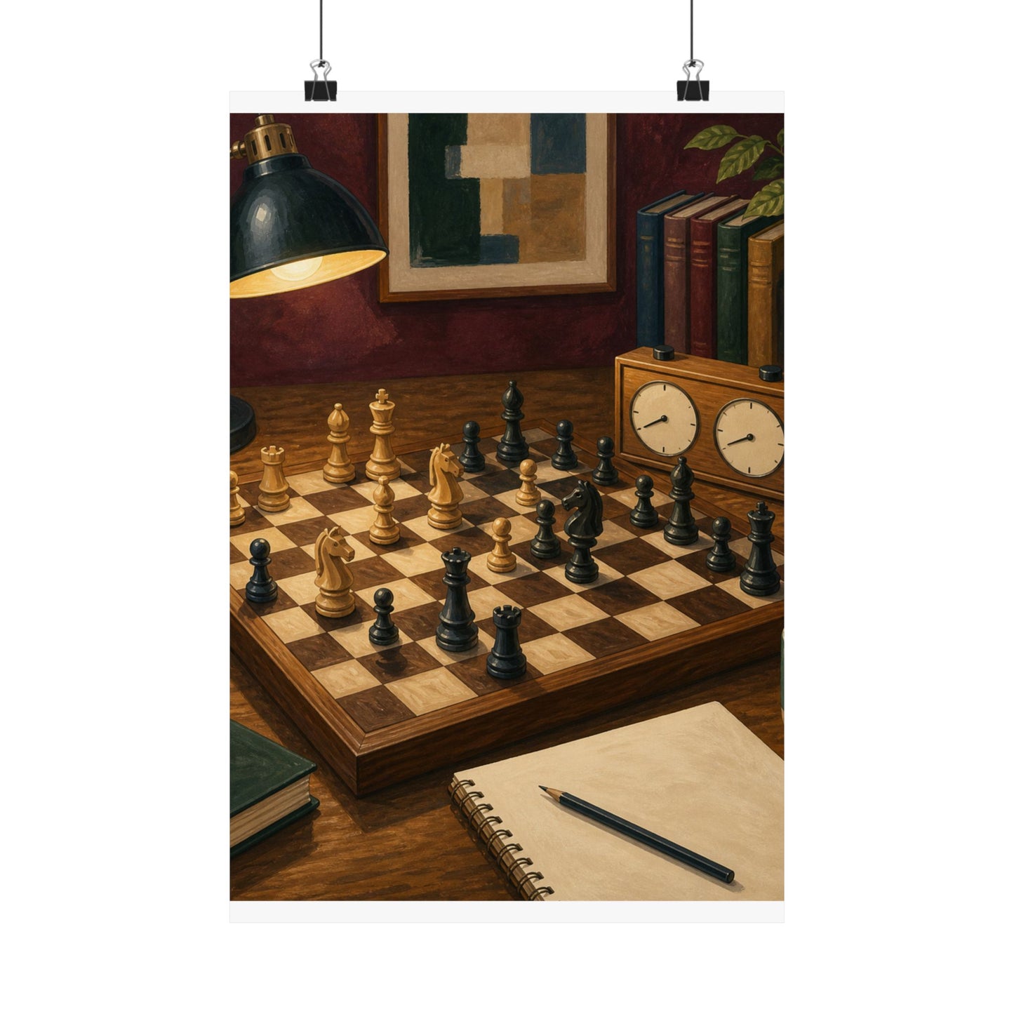 Cozy Chess Strategy Game Hobby Poster
