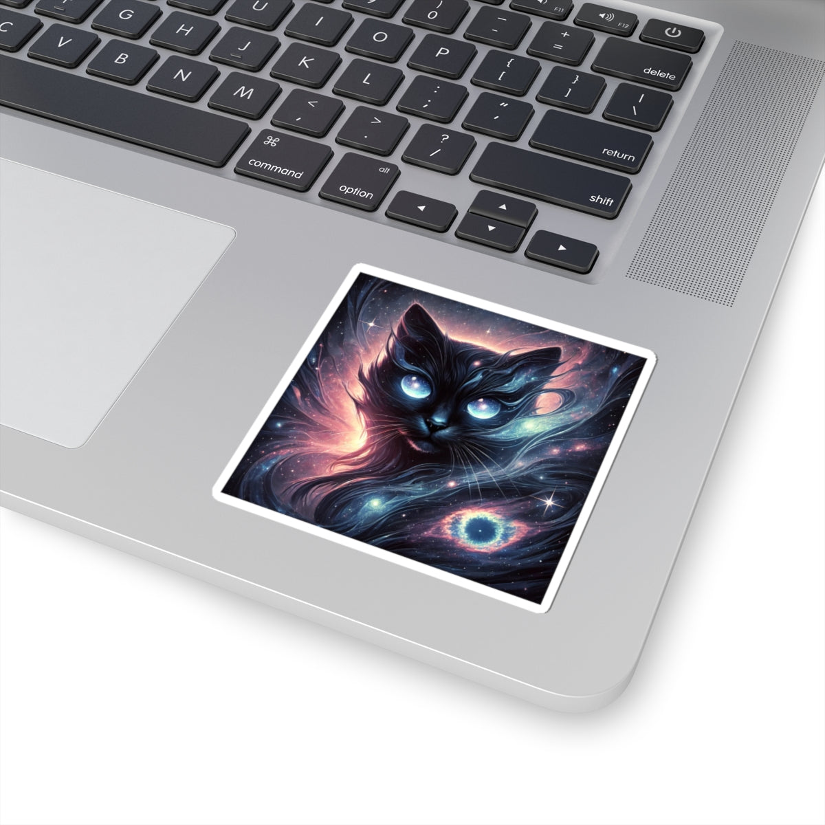 Cosmic Black Cat Galaxy Celestial Sticker