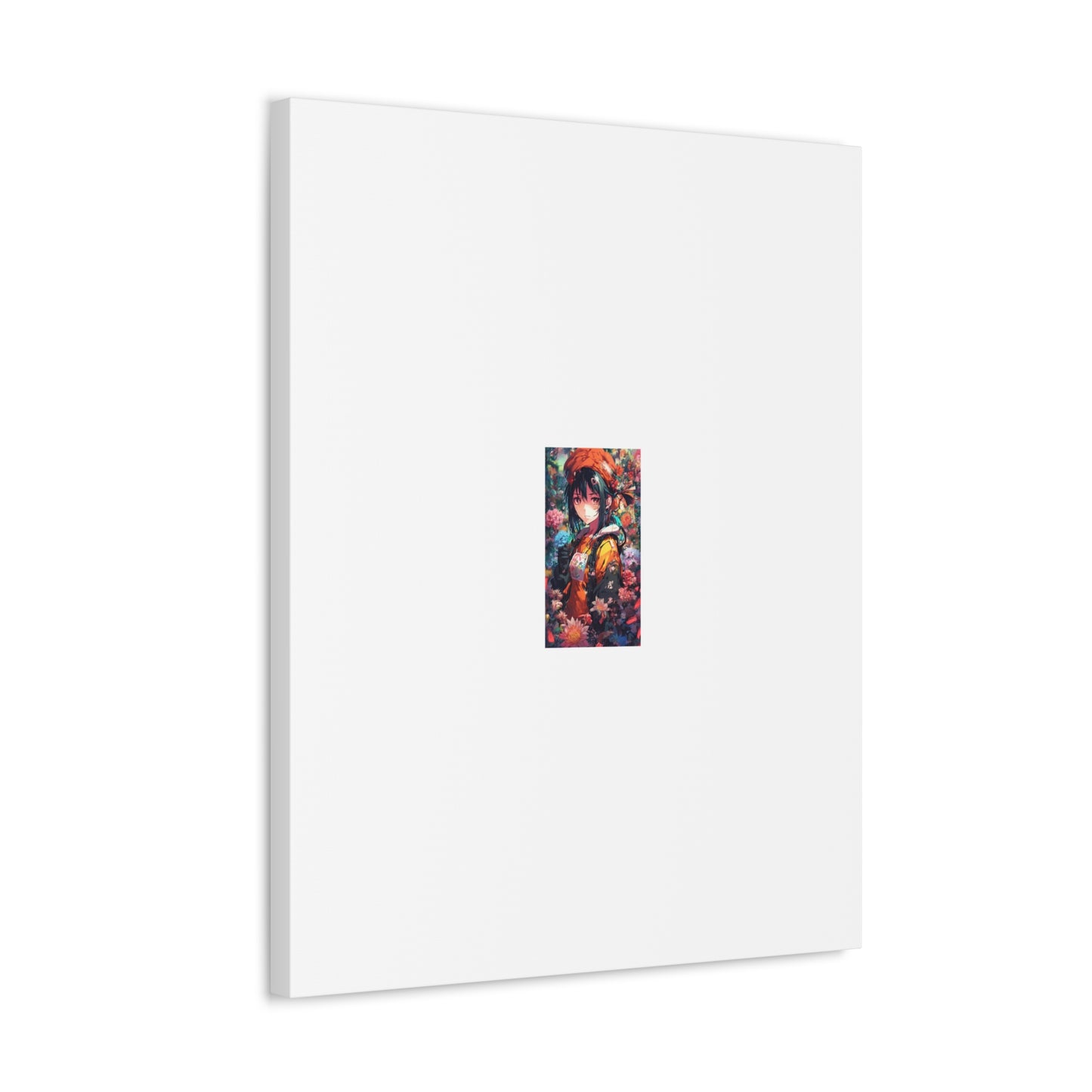 Anime Floral Forest Heroine Portrait Flower Canvas Wall Art