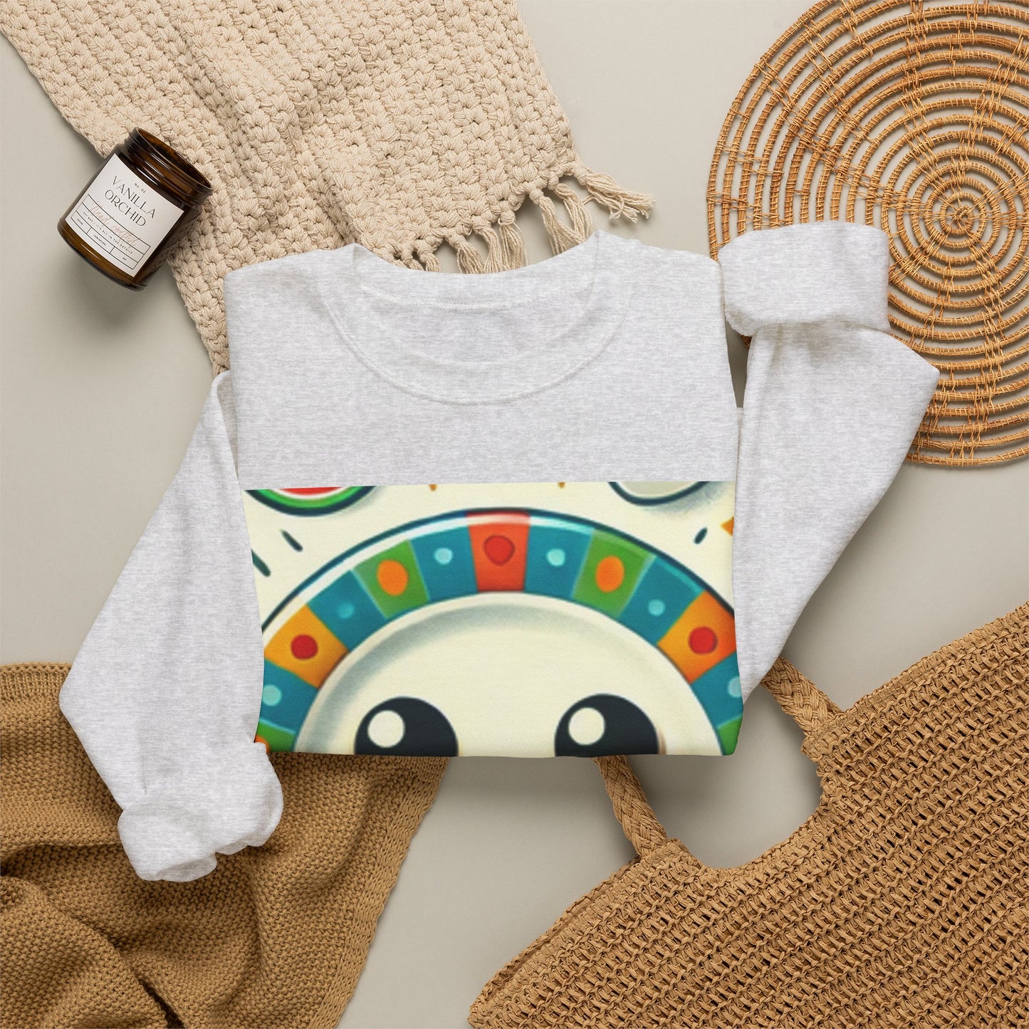 Happy Little Kitchen Club Kawaii Food Lover Crew Sweatshirt Gift Art