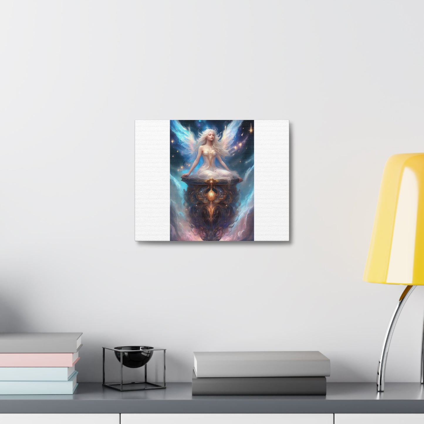 Celestial Winged Meditation Fantasy Portrait Canvas