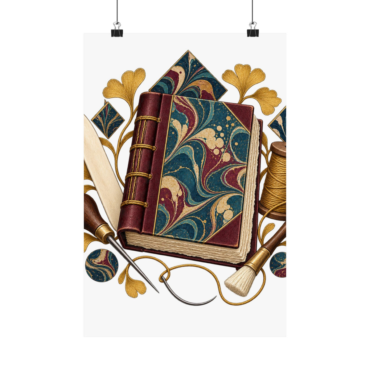 Traditional Marbled Bookbinding Workshop Poster