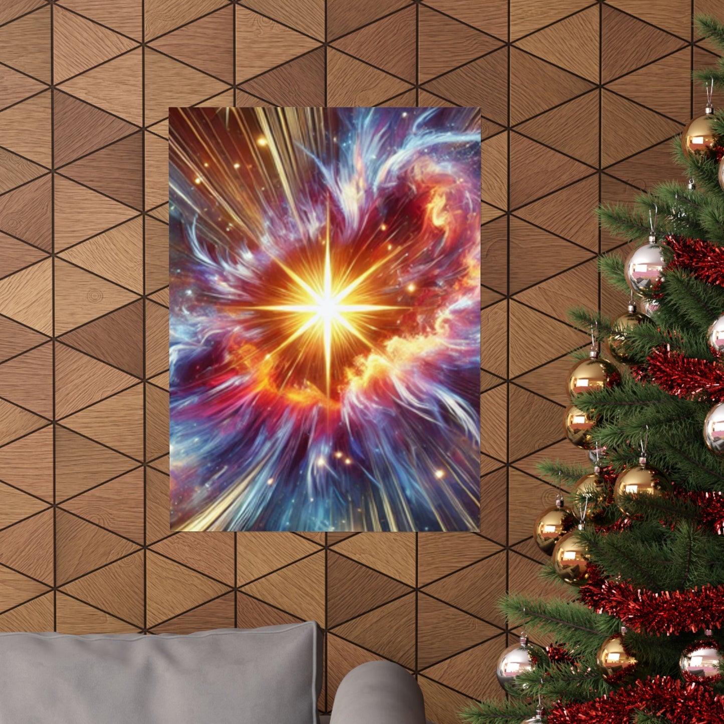 Cosmic Starburst Energy Abstract Space Poster Wall Art Decor