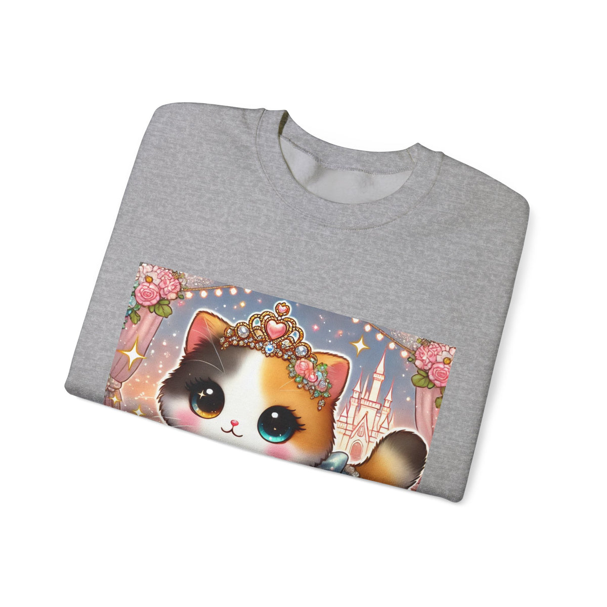 Pastel Princess Calico Cat Fantasy Sweatshirt