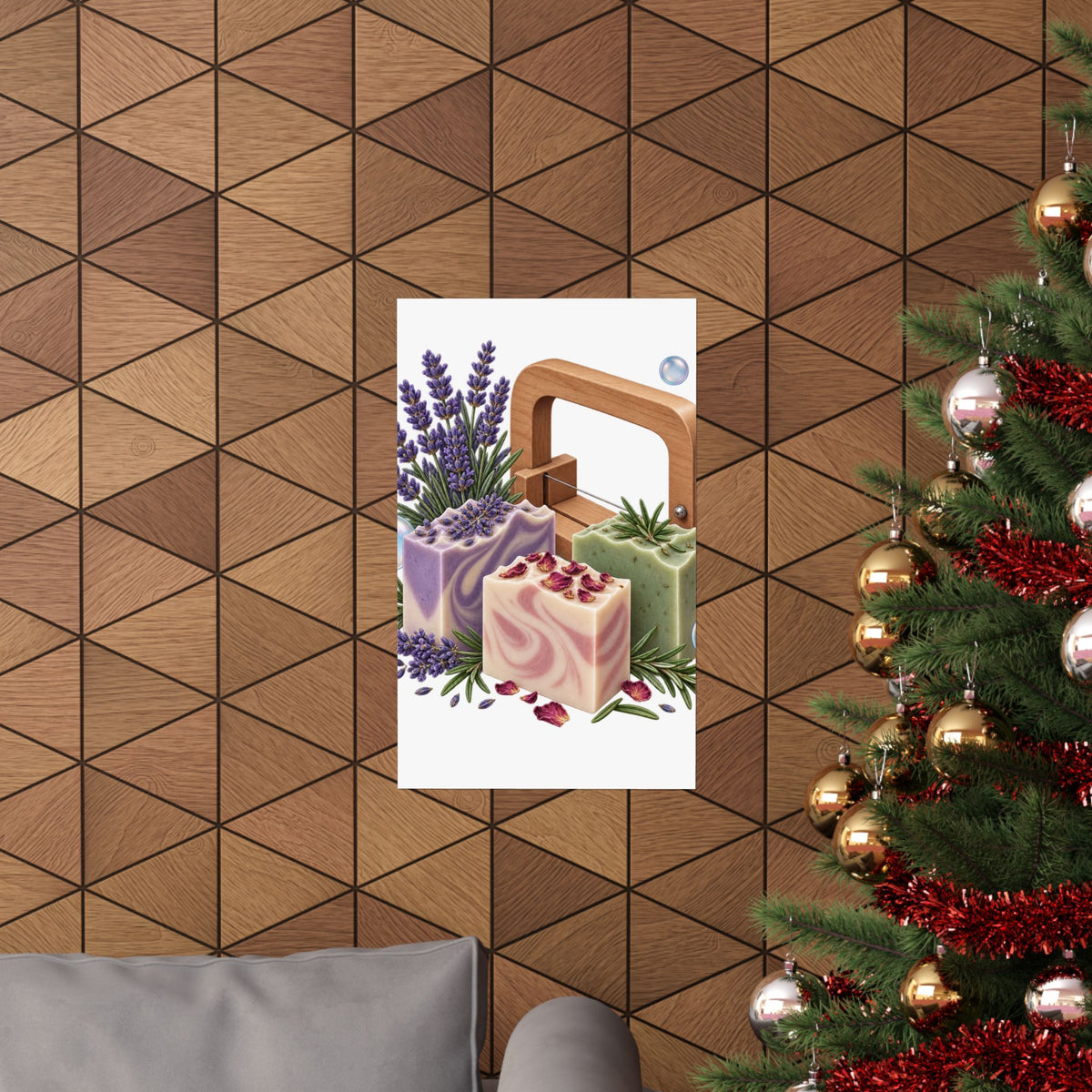 Botanical Soap Making Lavender and Herbs Poster