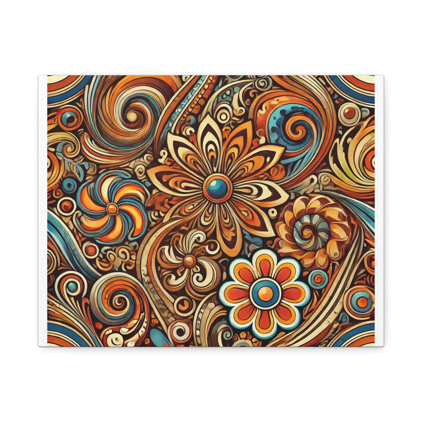 Ornate Abstract Floral Paisley Pattern Canvas