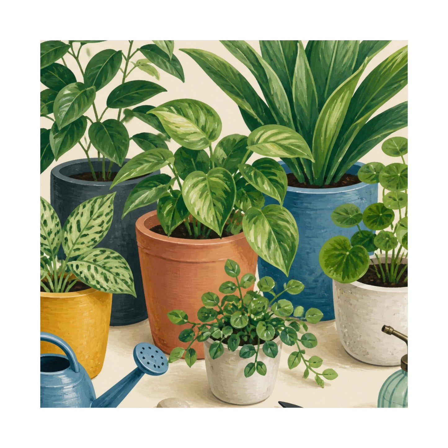 Calm Indoor Houseplant Collection Art Poster
