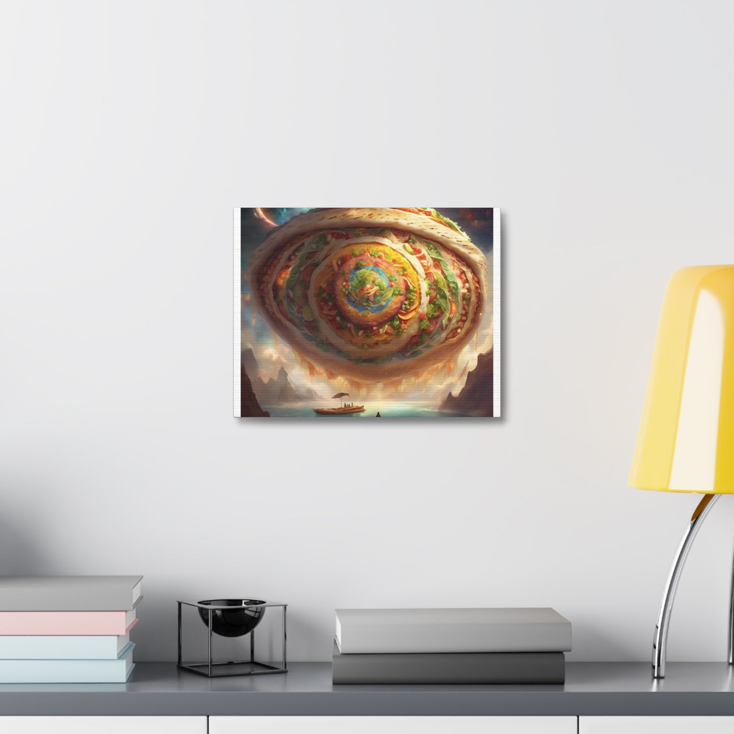 Cosmic Taco Portal Surreal Food Fantasy Art Canvas