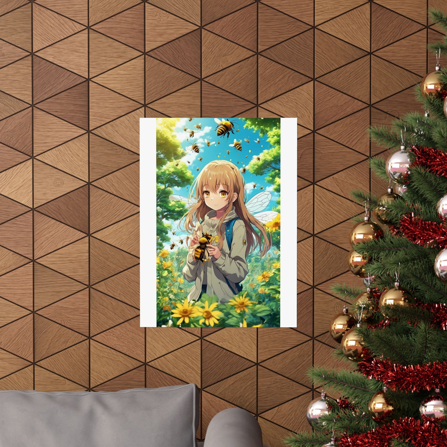 Bee Fairy Garden Anime Nature Art Poster