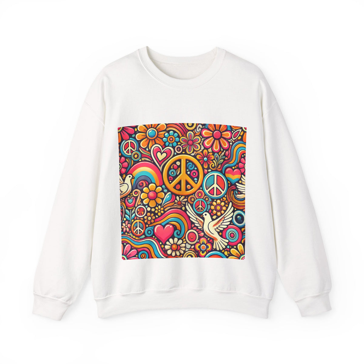 Colorful Peace Floral Pattern Sweatshirt