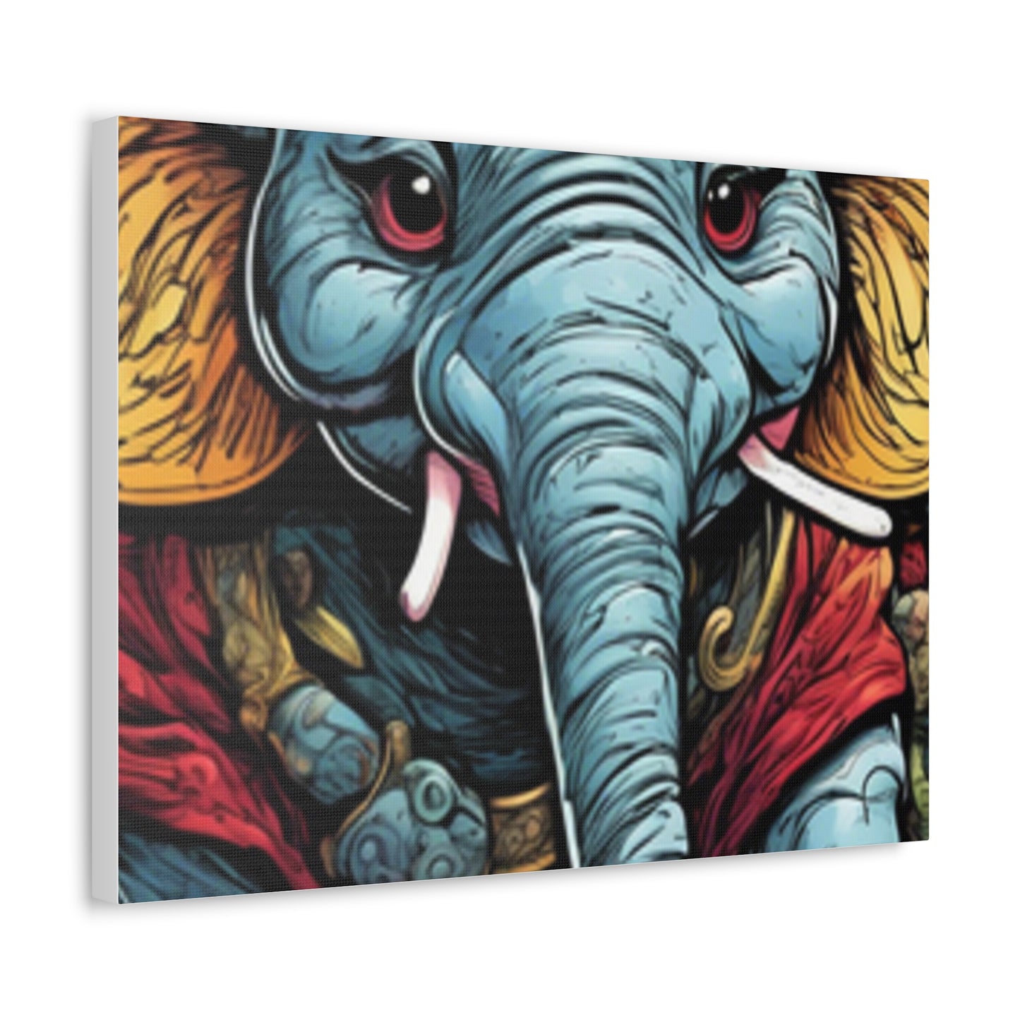 Colorful Elephant Garden Parade Wildlife Canvas Wall Art