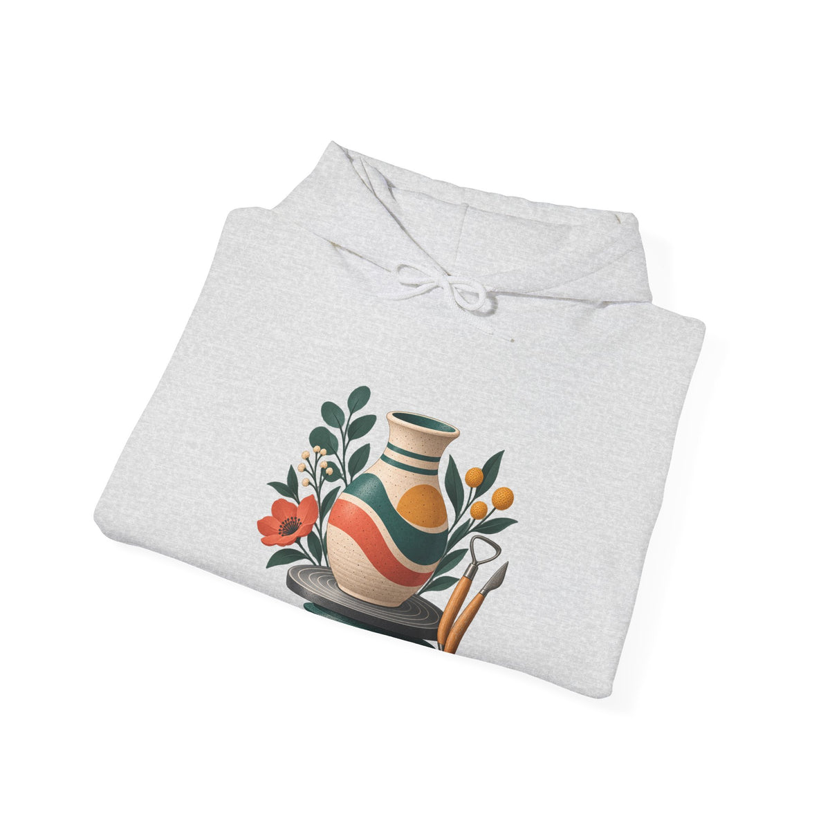 Midcentury Pottery Botanical Art Hoodie