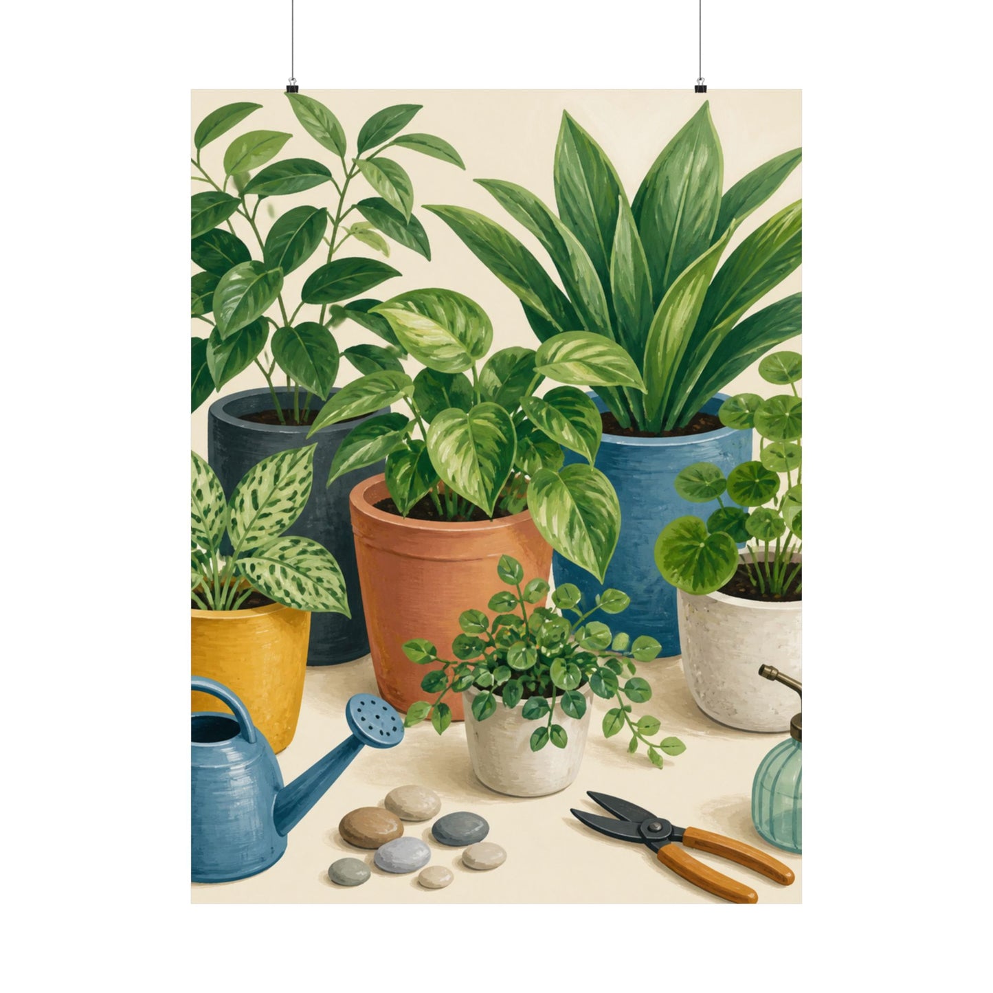 Calm Indoor Houseplant Collection Art Poster
