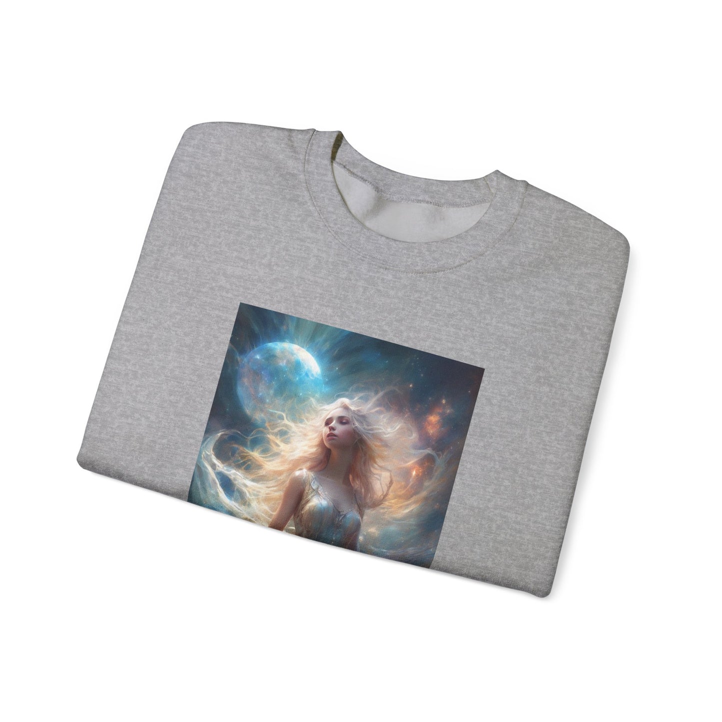 Moonlit Celestial Maiden Fantasy Portrait Sweatshirt