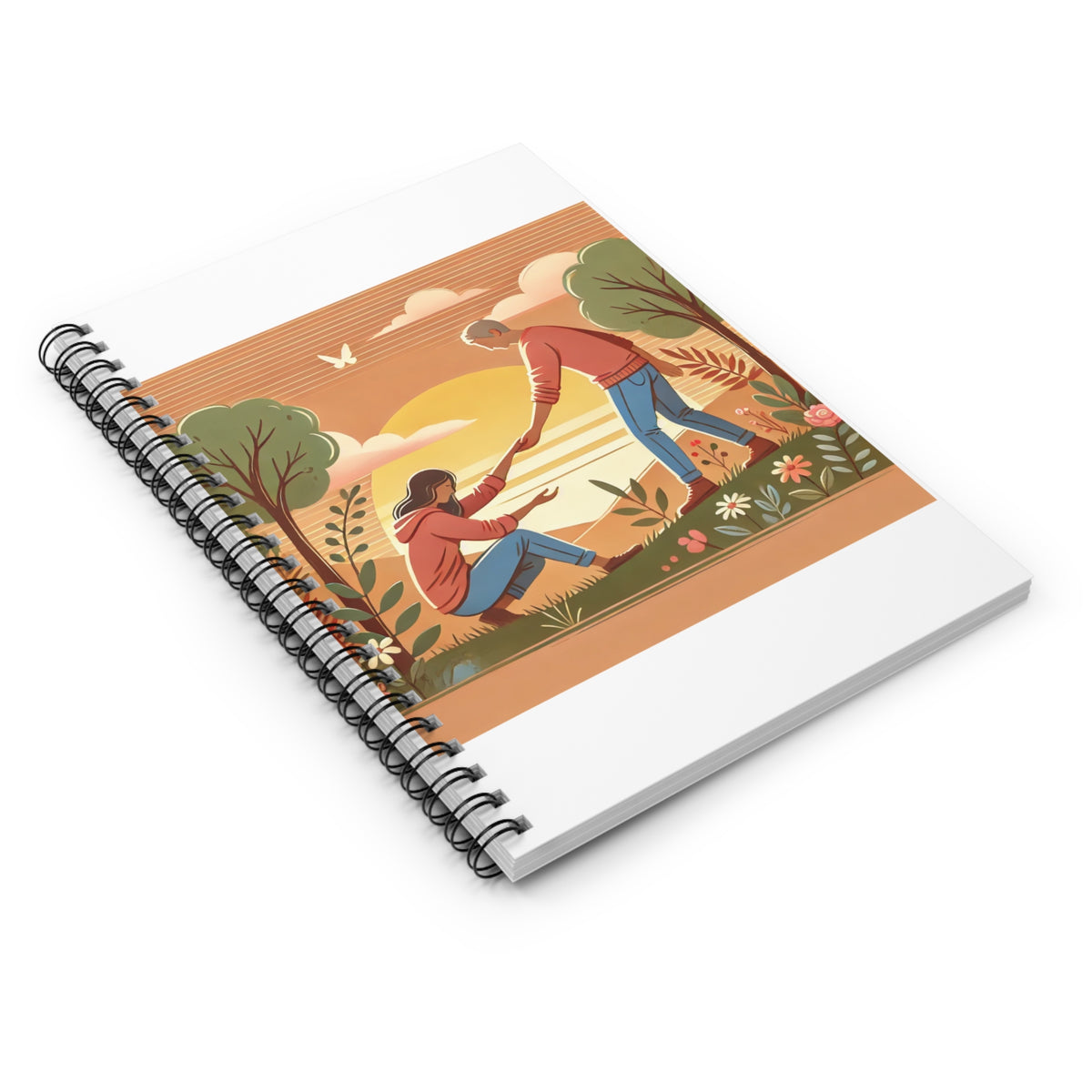 Helping Hands Sunset Garden Spiral Notebook