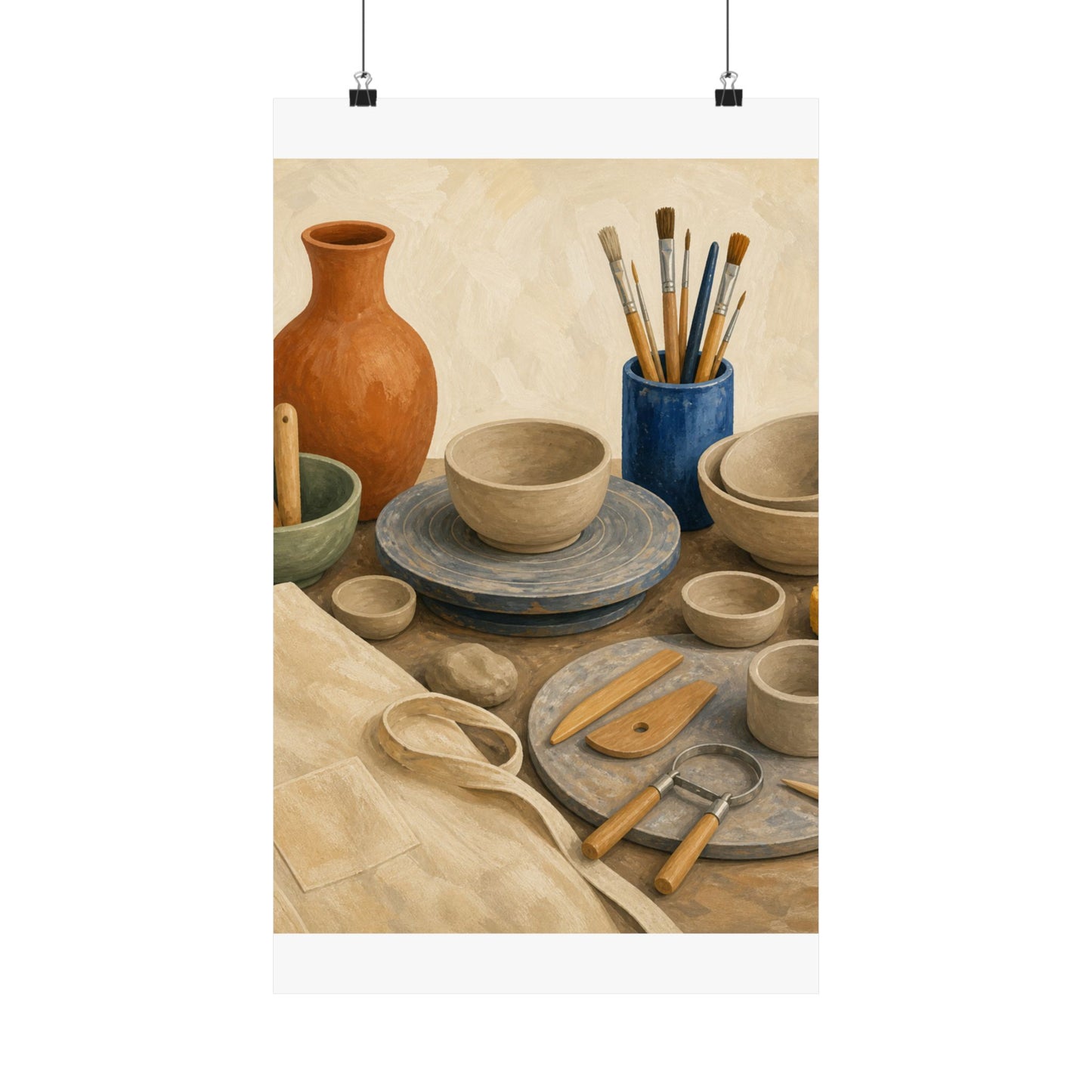 Colorful Pottery Studio Hobby Poster