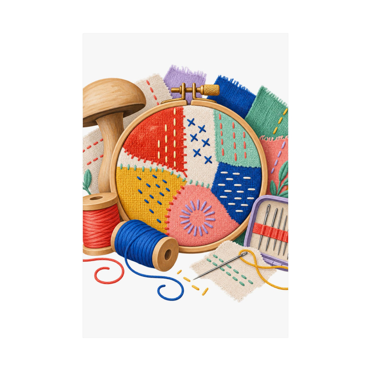 Colorful Visible Mending Workshop Poster