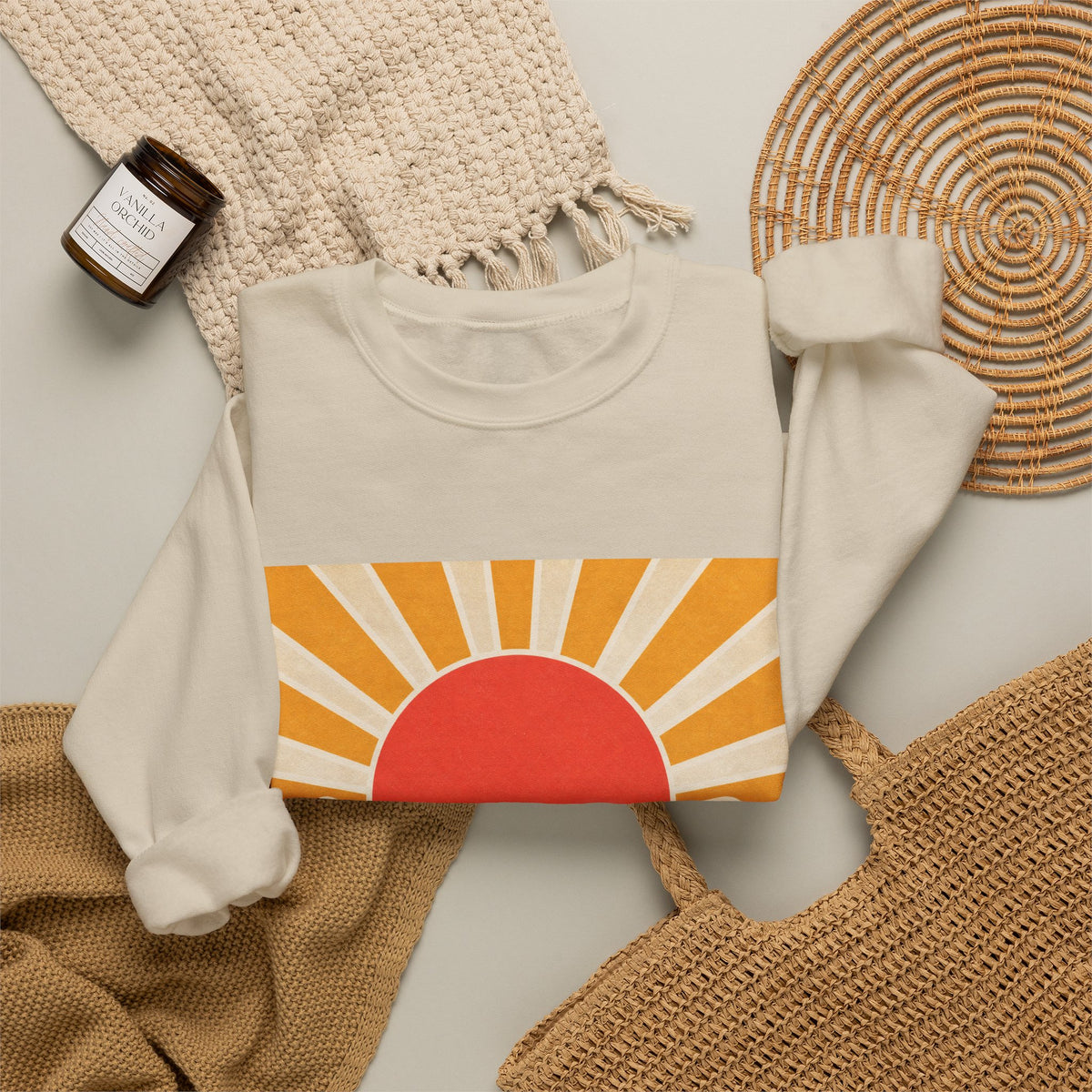 Topographic Sunrise Modern Outdoor Art Sweatshirt