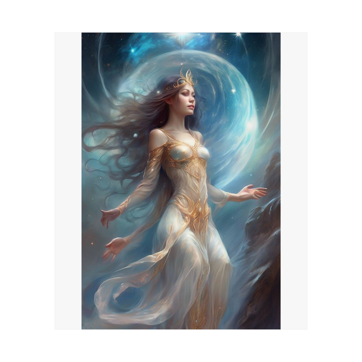 Lunar Celestial Queen Fantasy Portrait Poster