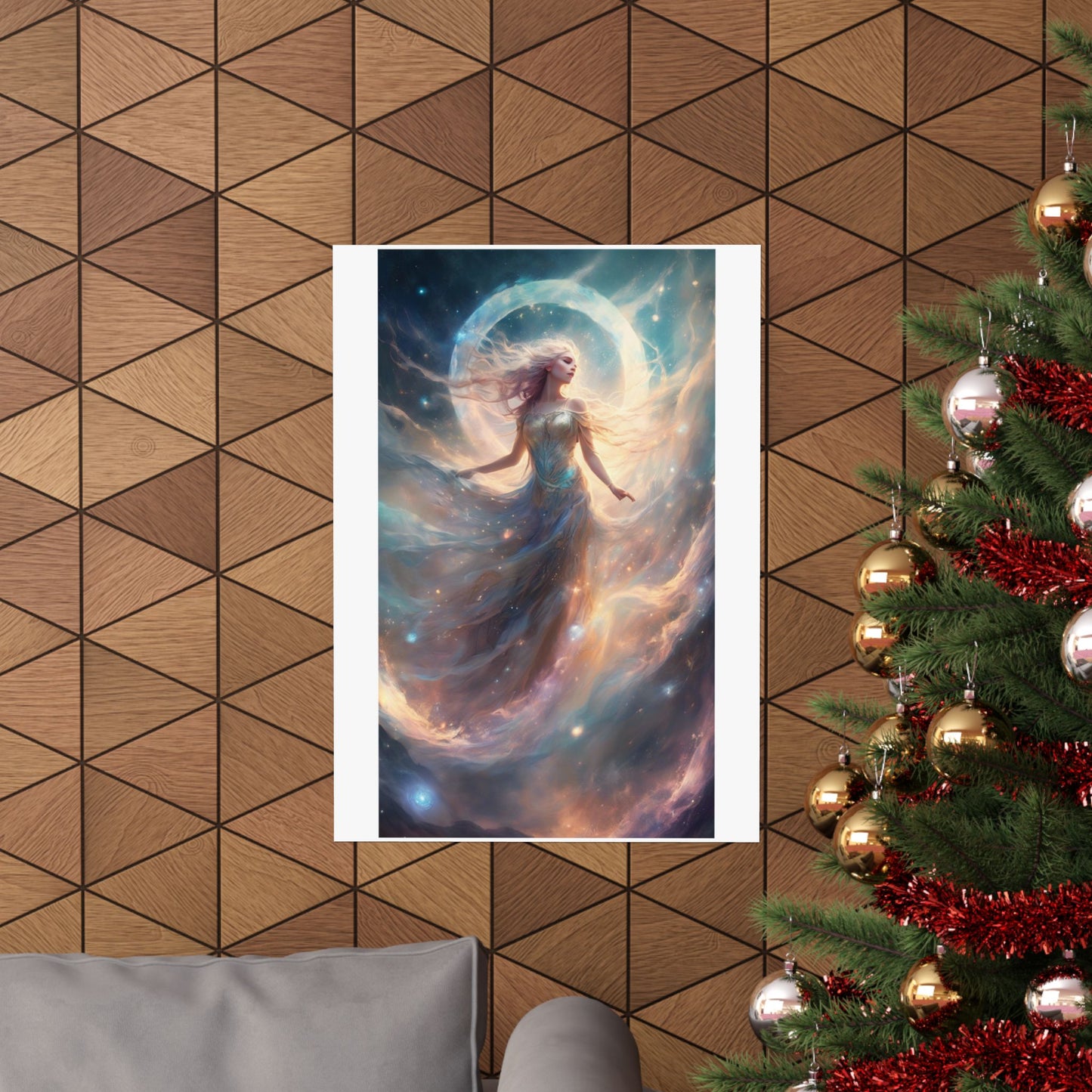 Moonlit Celestial Dancer Fantasy Portrait Poster