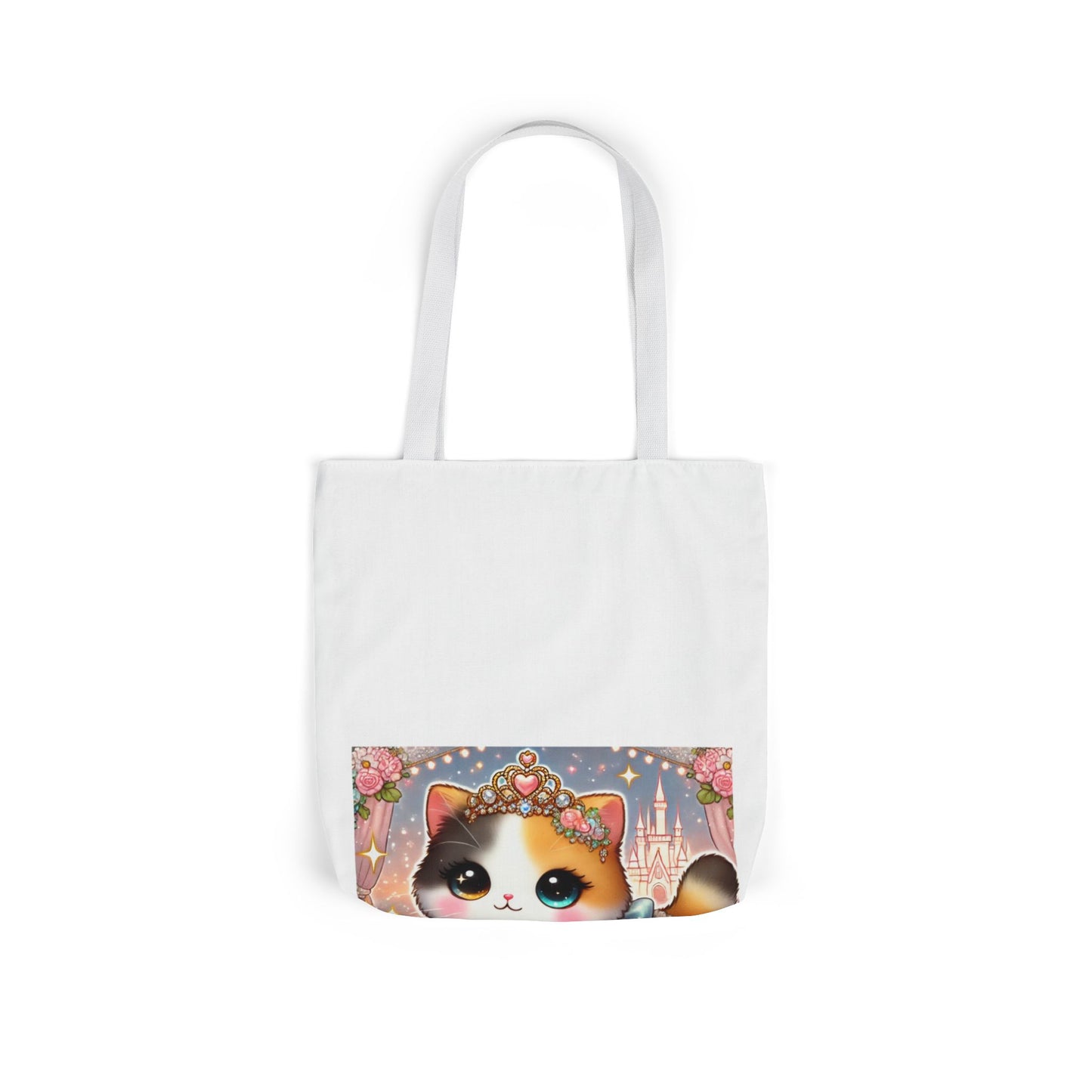 Pastel Princess Calico Cat Fantasy Canvas Tote Bag