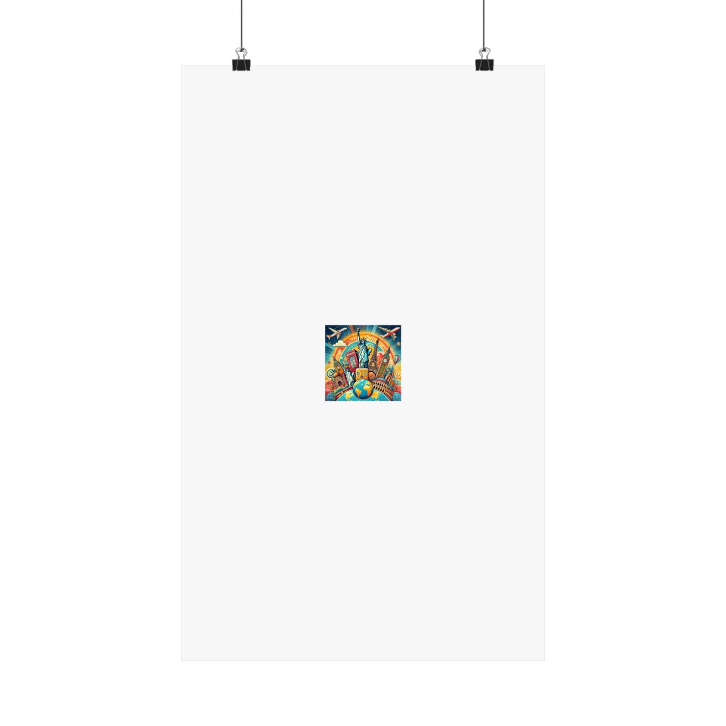 Global Landmark Adventure Collage Colorful Travel Poster
