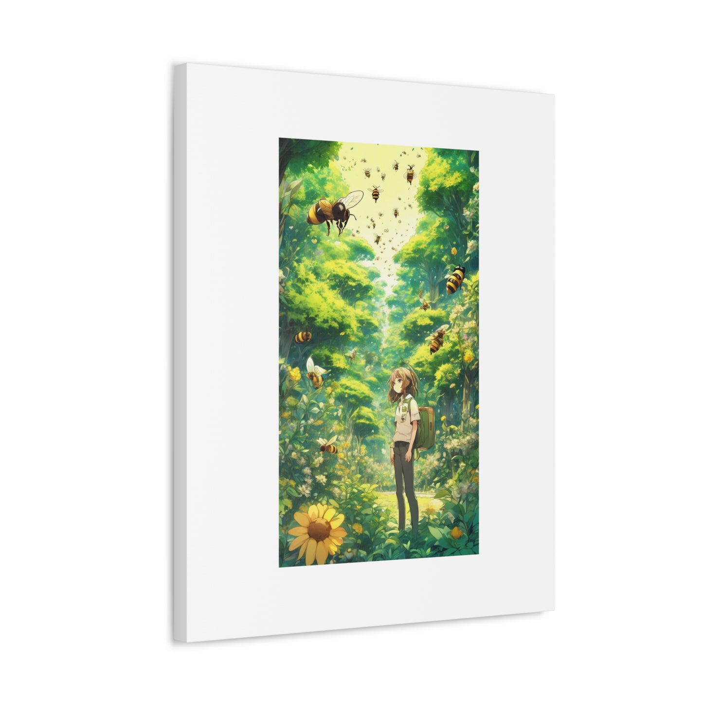 Bee Garden Explorer Anime Nature Art Canvas