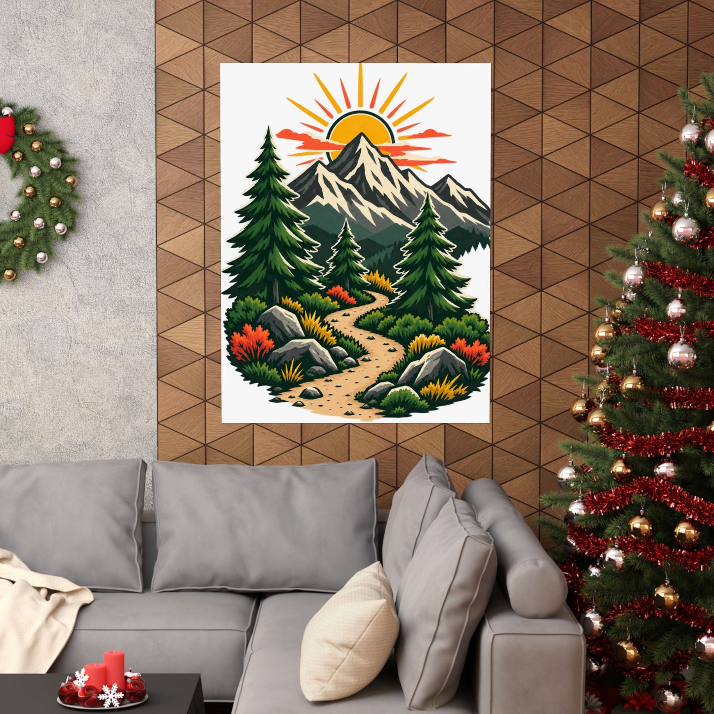 Sunrise Mountain Trail Outdoor Adventure Poster
