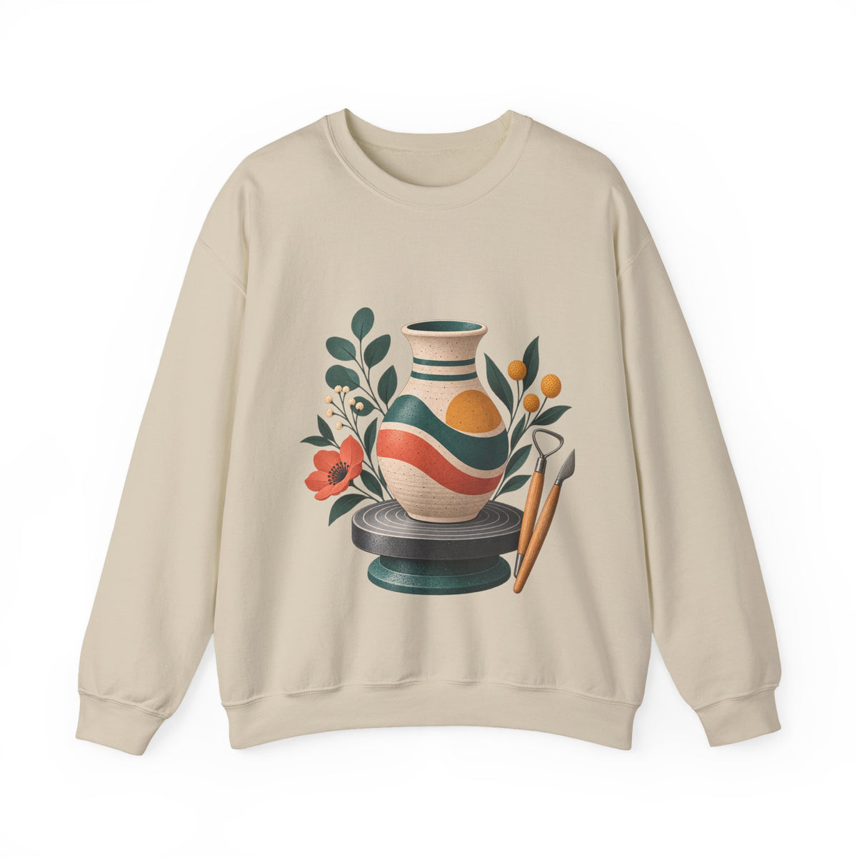 Midcentury Pottery Botanical Art Sweatshirt