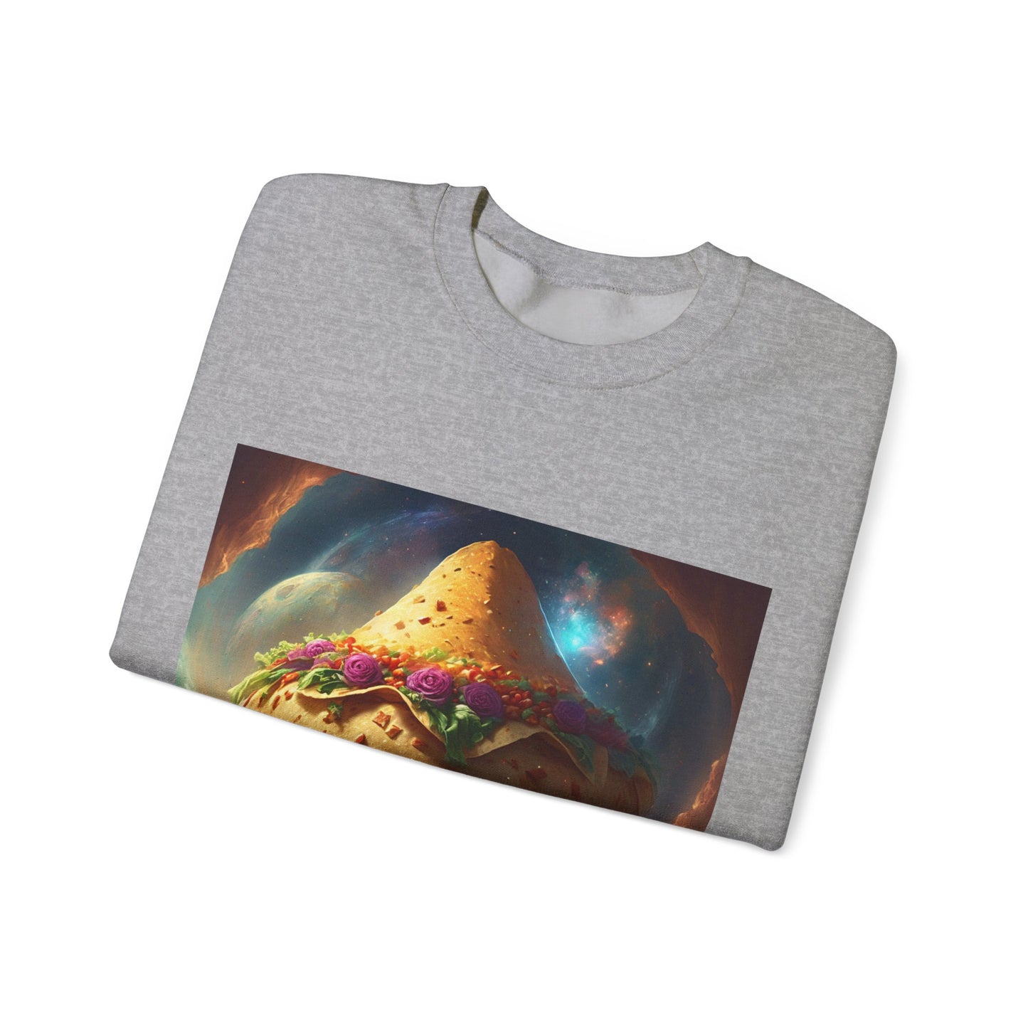 Cosmic Taco Planetoid Surreal Food Fantasy Art Sweatshirt