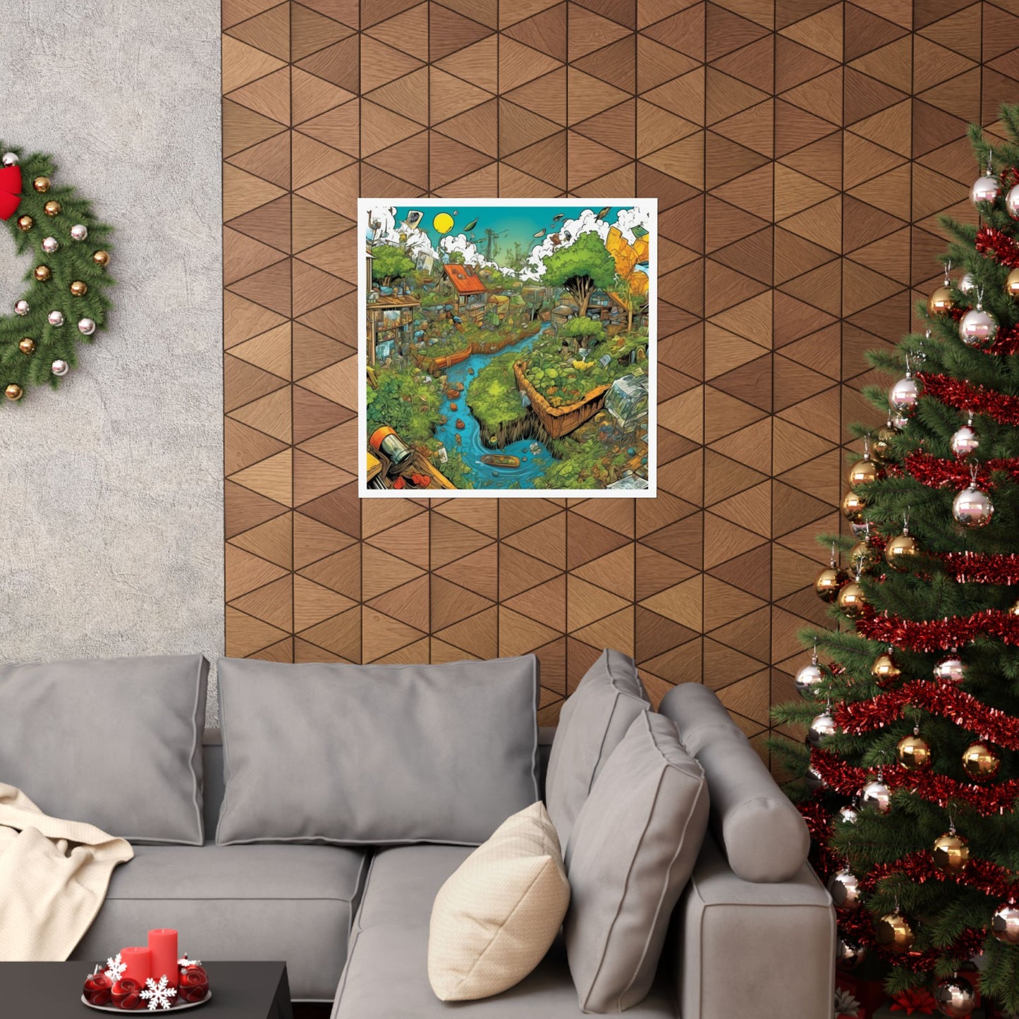 Whimsical Garden Stream Nature Gift Art Poster