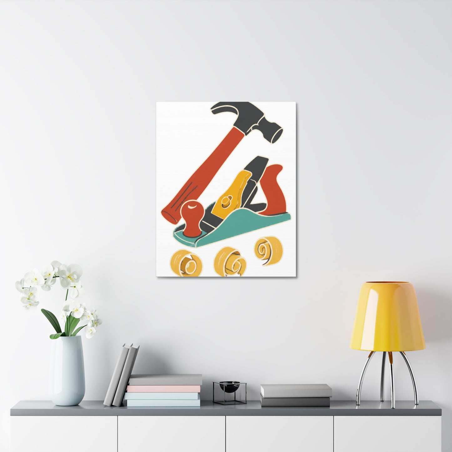 Carpenter Hammer Hand Plane Woodworking Canvas Art