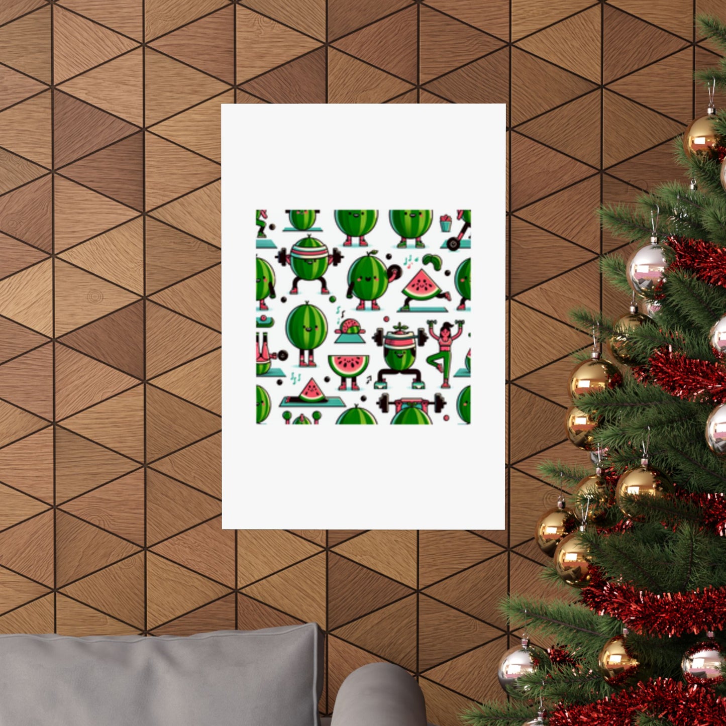Watermelon Workout Club Cute Food Fitness Wall Art Poster