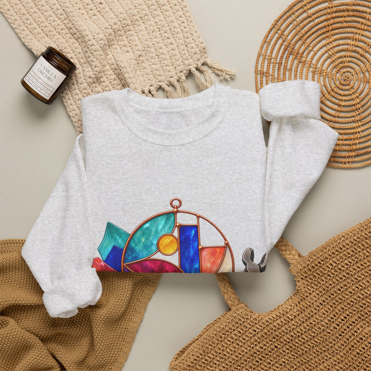 Abstract Stained Glass Suncatcher Workshop Sweatshirt