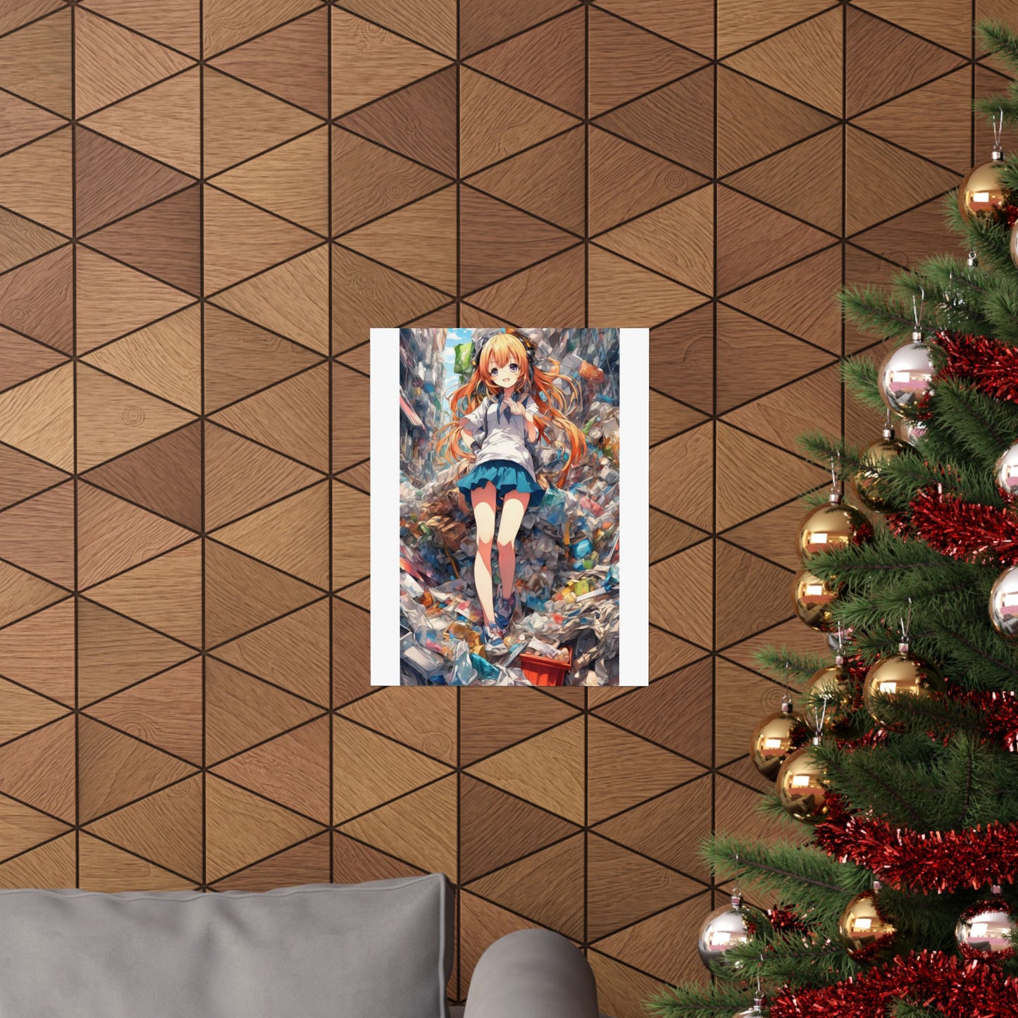 Recycling Rescue Anime Heroine Eco Street Art Poster