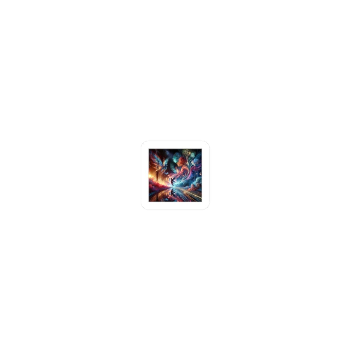 Cosmic Aurora Dancer Dreamscape Celestial Art Sticker