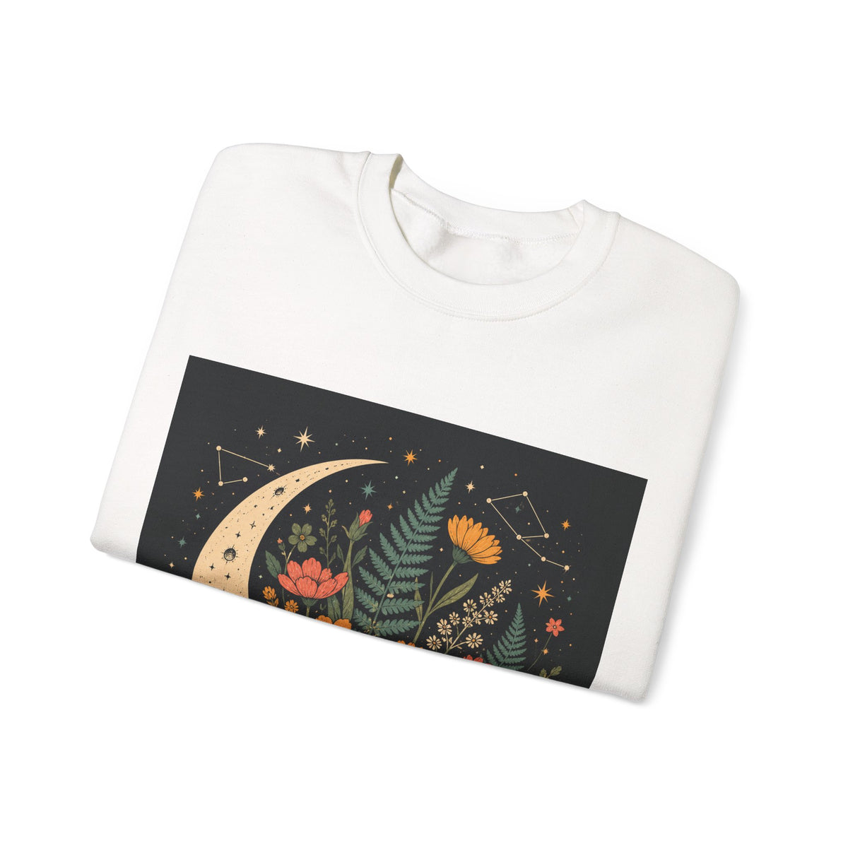 Celestial Wildflower Moon Botanical Art Sweatshirt