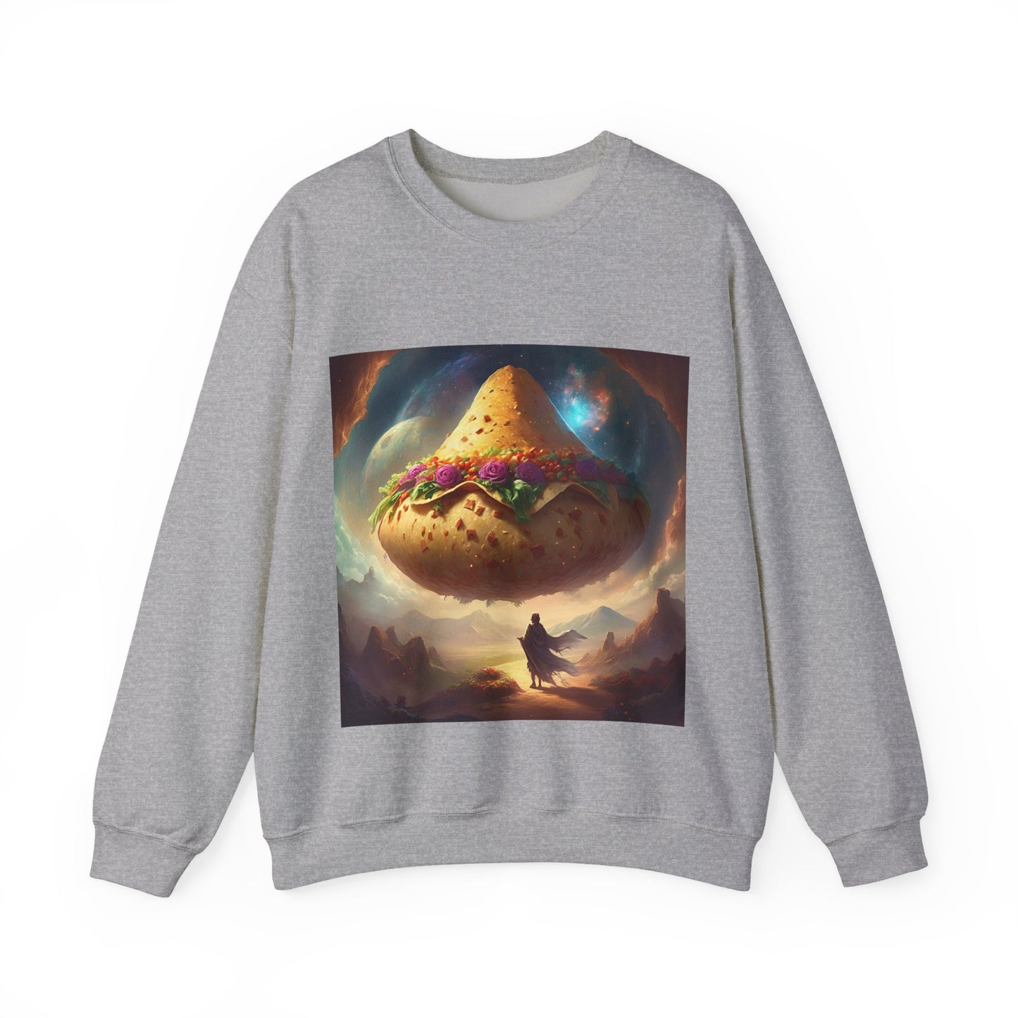 Cosmic Taco Planetoid Surreal Food Fantasy Art Sweatshirt