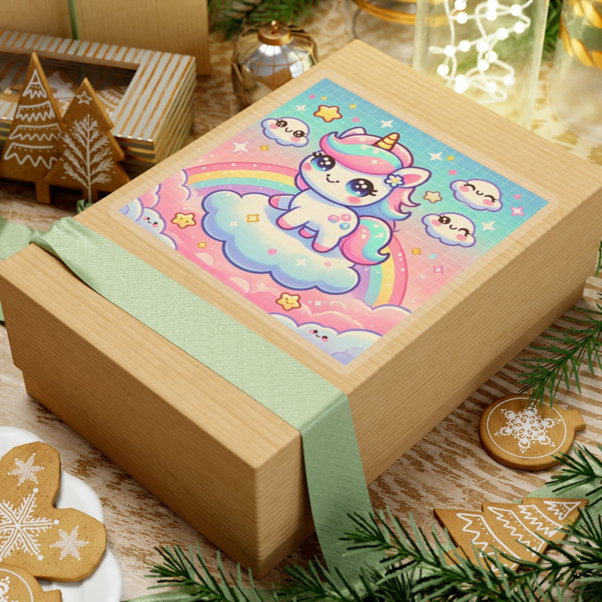 Pastel Rainbow Unicorn Cloud Kawaii Sticker