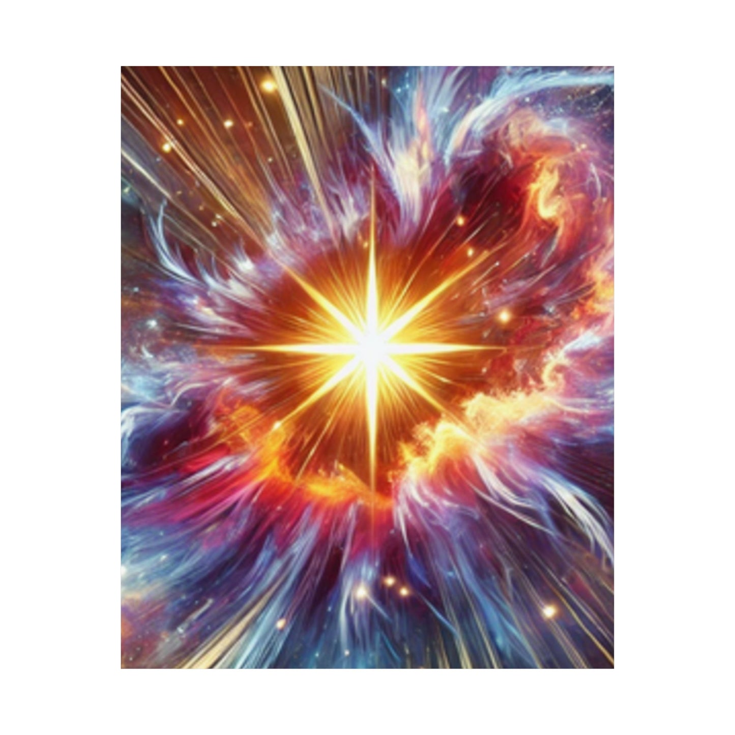 Cosmic Starburst Energy Abstract Space Poster Wall Art Decor