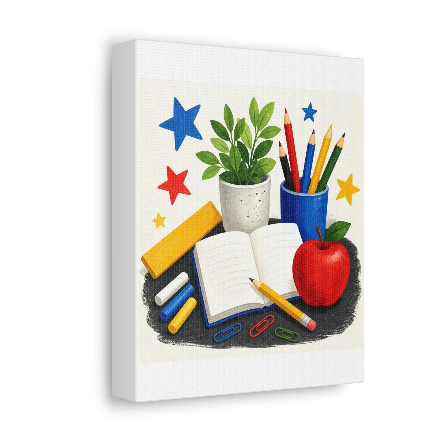Colorful Classroom Supplies Teacher Appreciation Canvas Art
