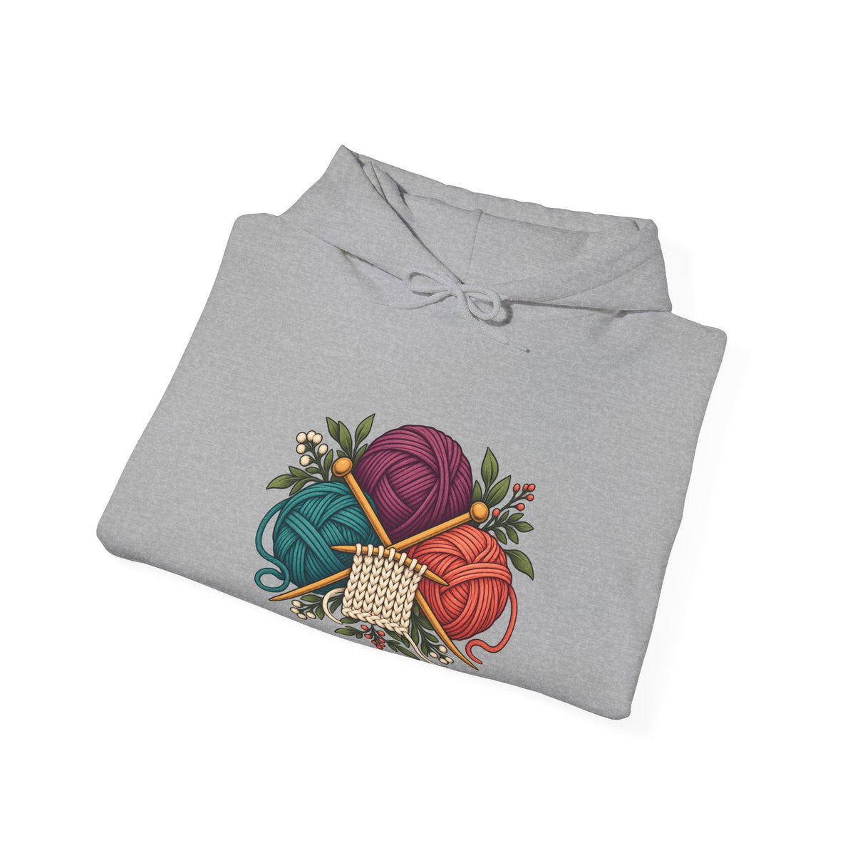 Retro Yarn and Knitting Botanical Art Hoodie