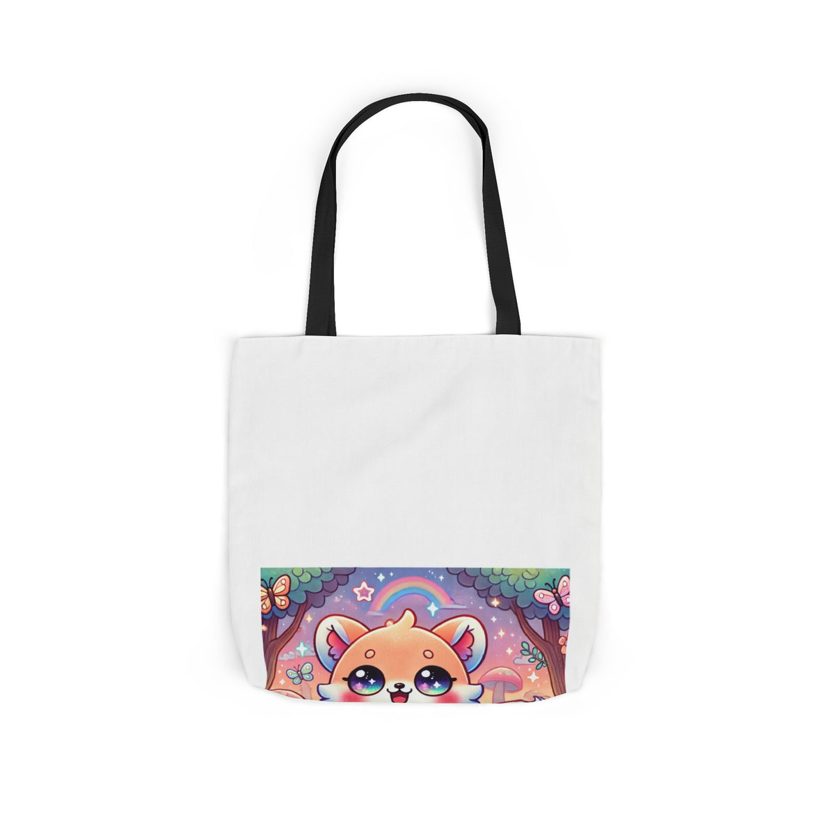 Pastel Woodland Fox Mushroom Kawaii Canvas Tote Bag