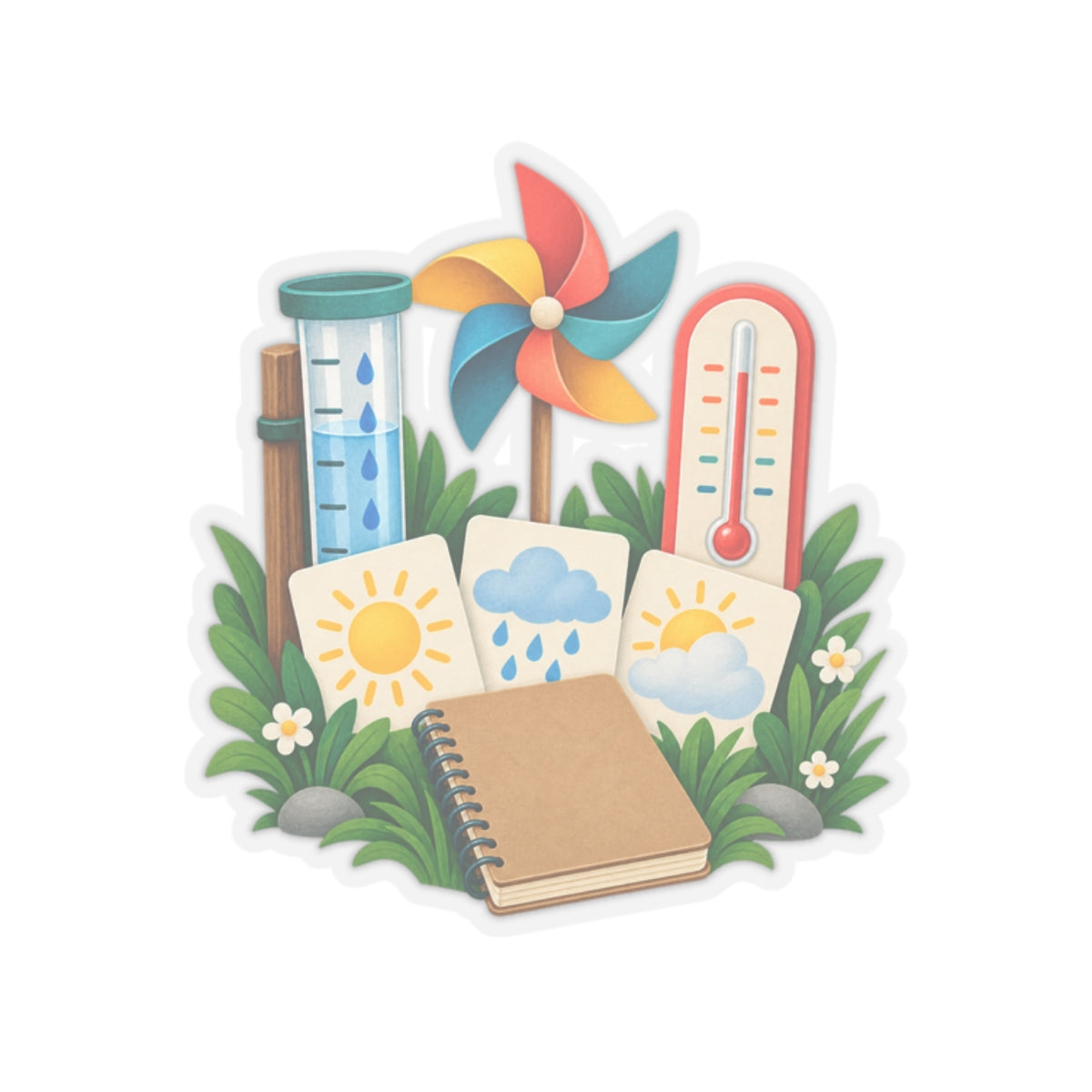 Colorful Backyard Weather Watching Kit Sticker